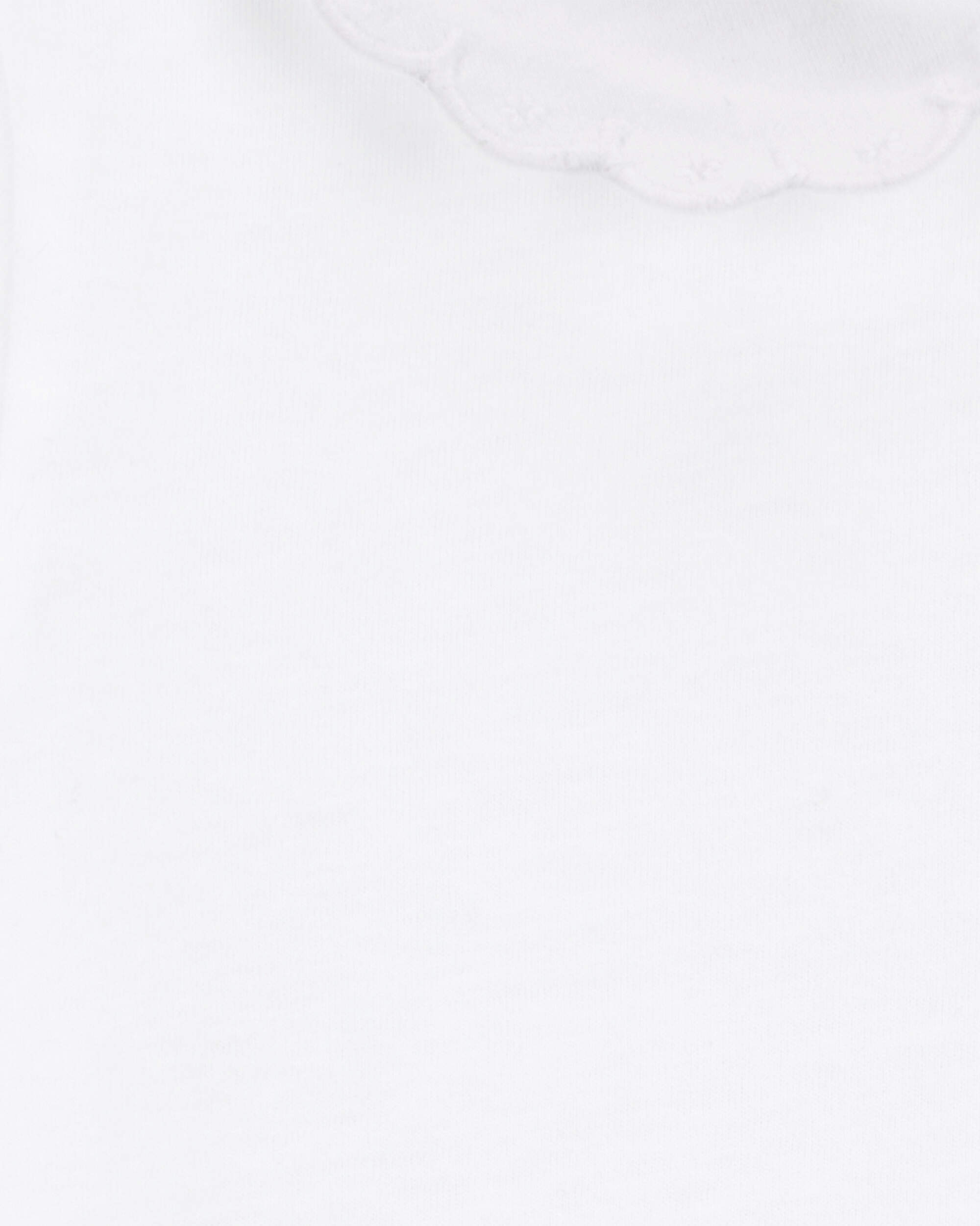Toddler Scalloped Collar Short-Sleeve Top - White, image 3 of 4 slides