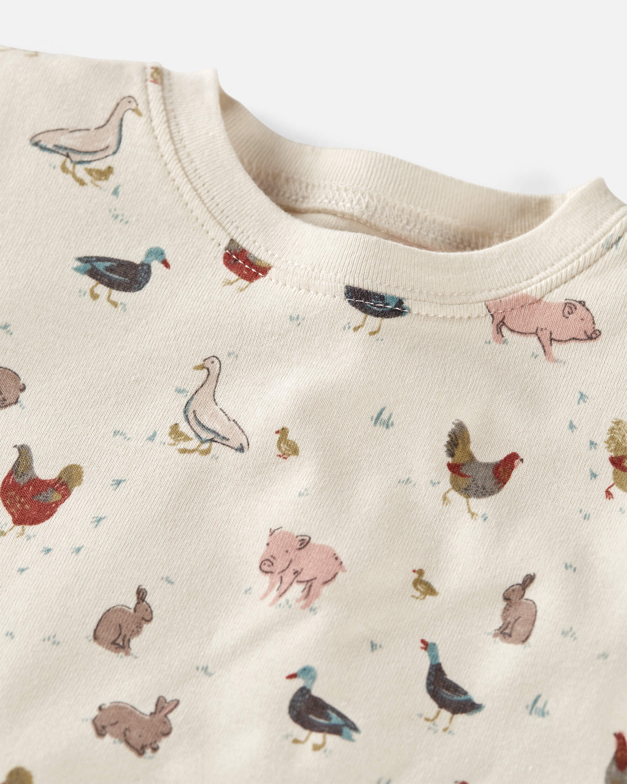 Toddler Organic Cotton Pajamas in Farm Friends Print, image 2 of 5 slides