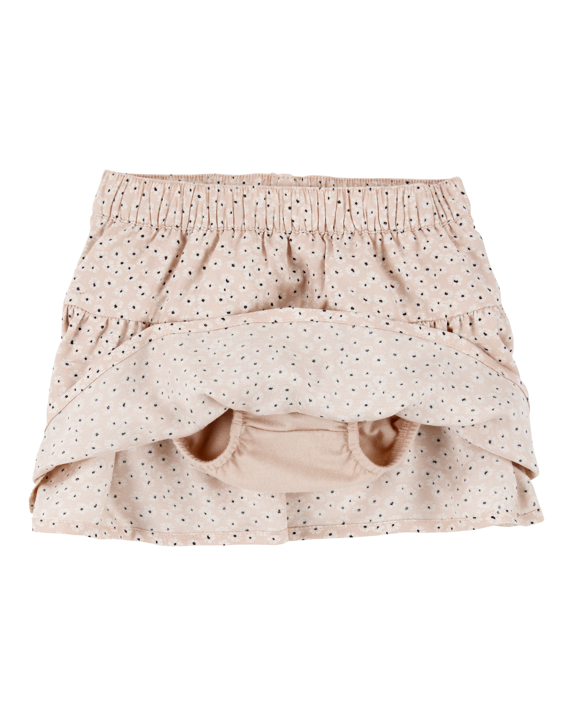 Baby Floral Pull-On Ruffle Skort - Tan, image 2 of 5 slides