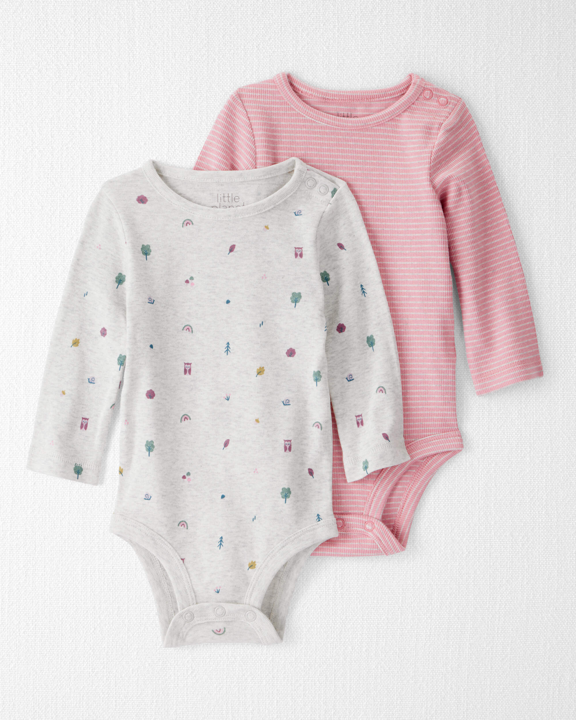 Baby 2-Pack Organic Cotton Bodysuits, image 1 of 6 slides