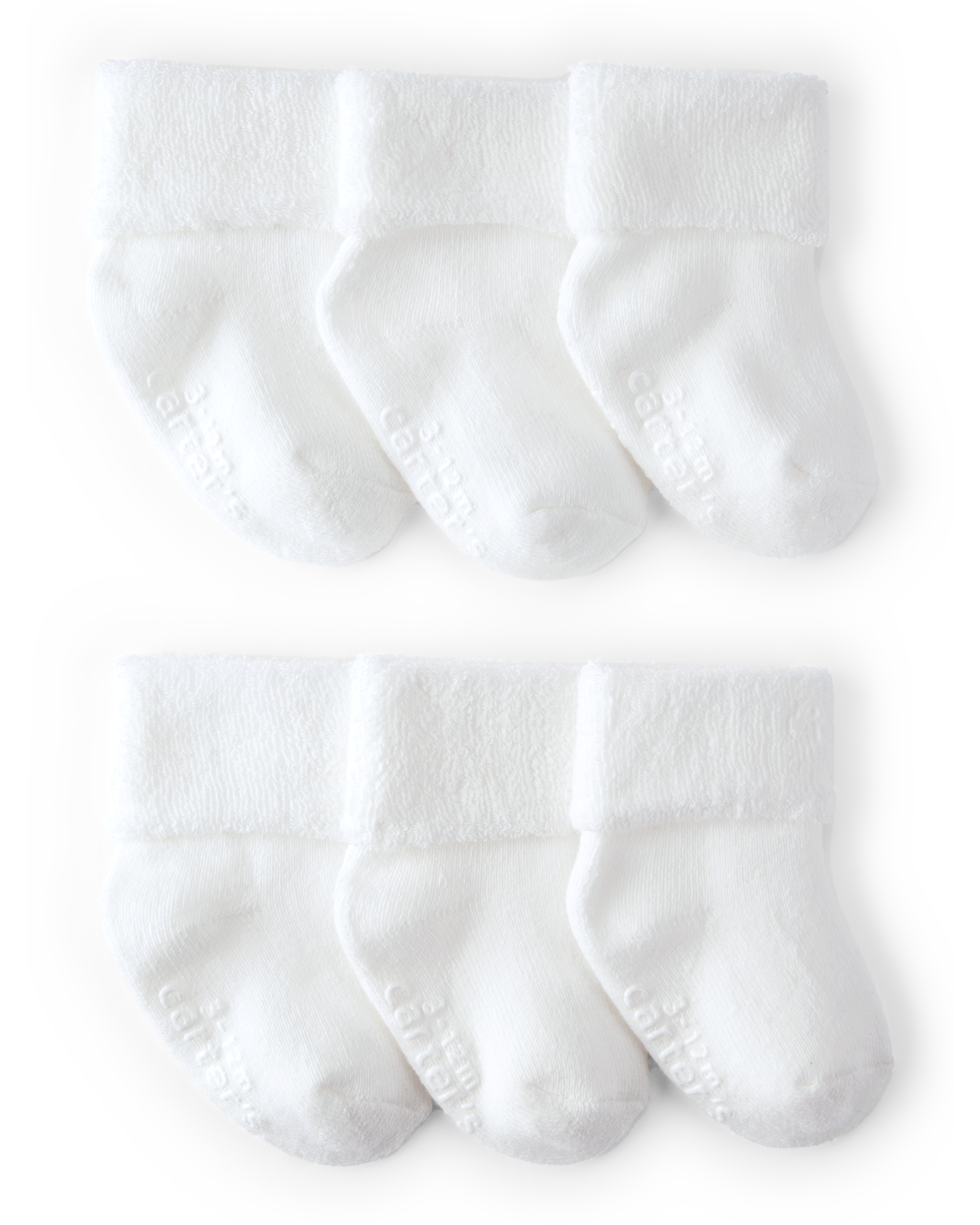 Baby 6-Pack Foldover Booties, image 1 of 3 slides