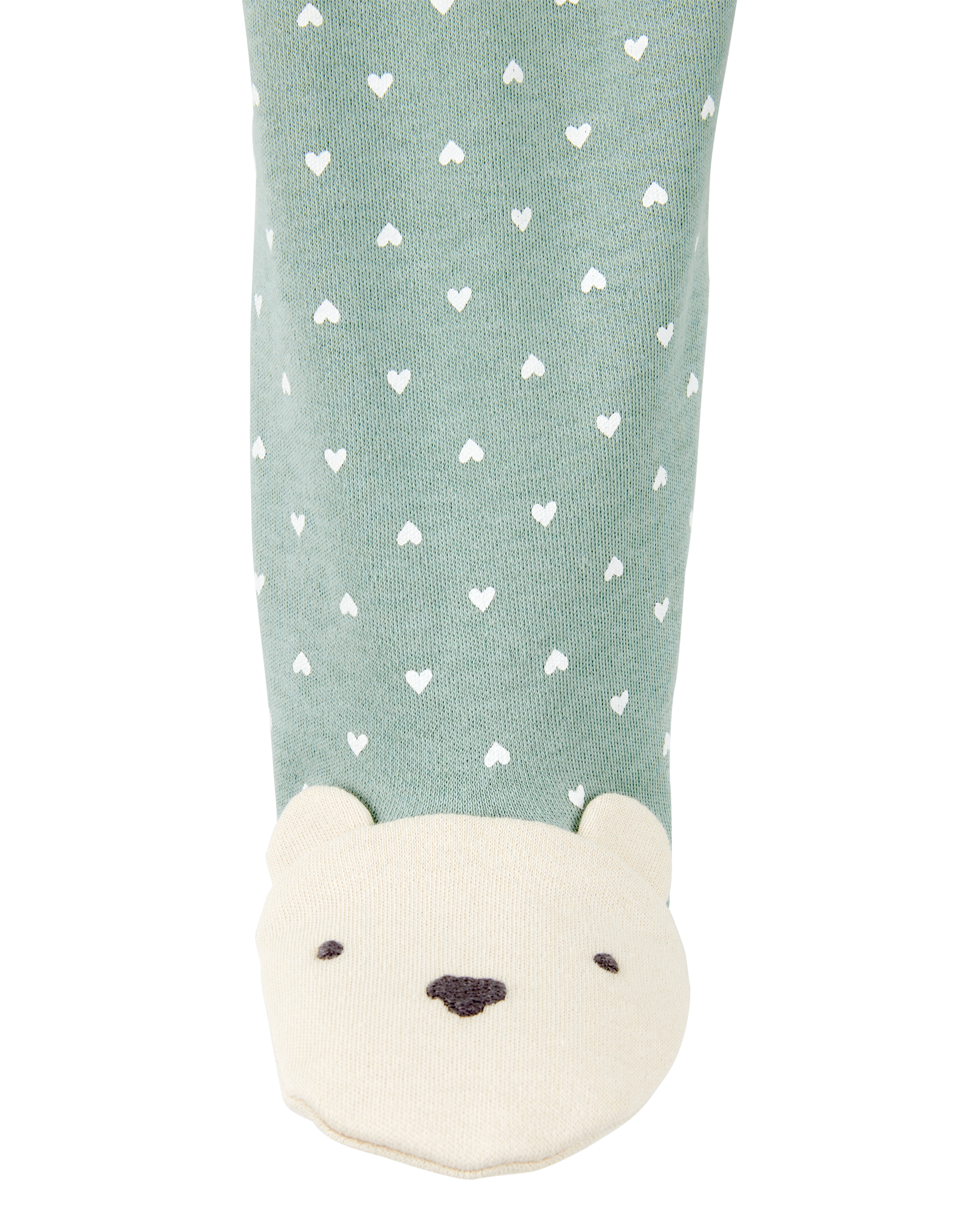 Baby Girl Polka Dot 2-Way Zip Cotton Sleep & Play Pajamas - Green, image 2 of 4 slides