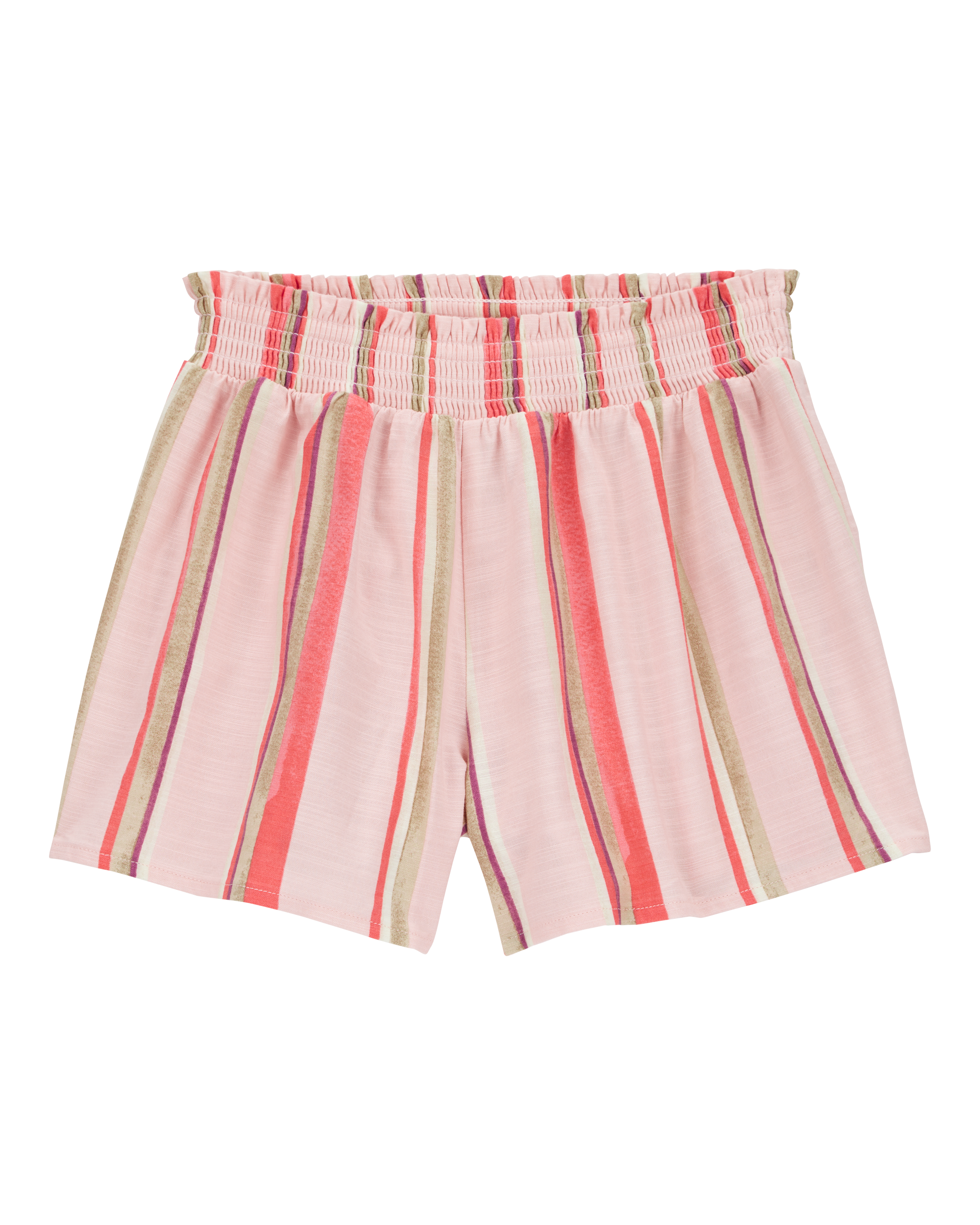 Kid 2-Piece Seashell Graphic Tee & Striped Linen Look-Alike Flowy Pull-On Shorts Set
, image 5 of 7 slides