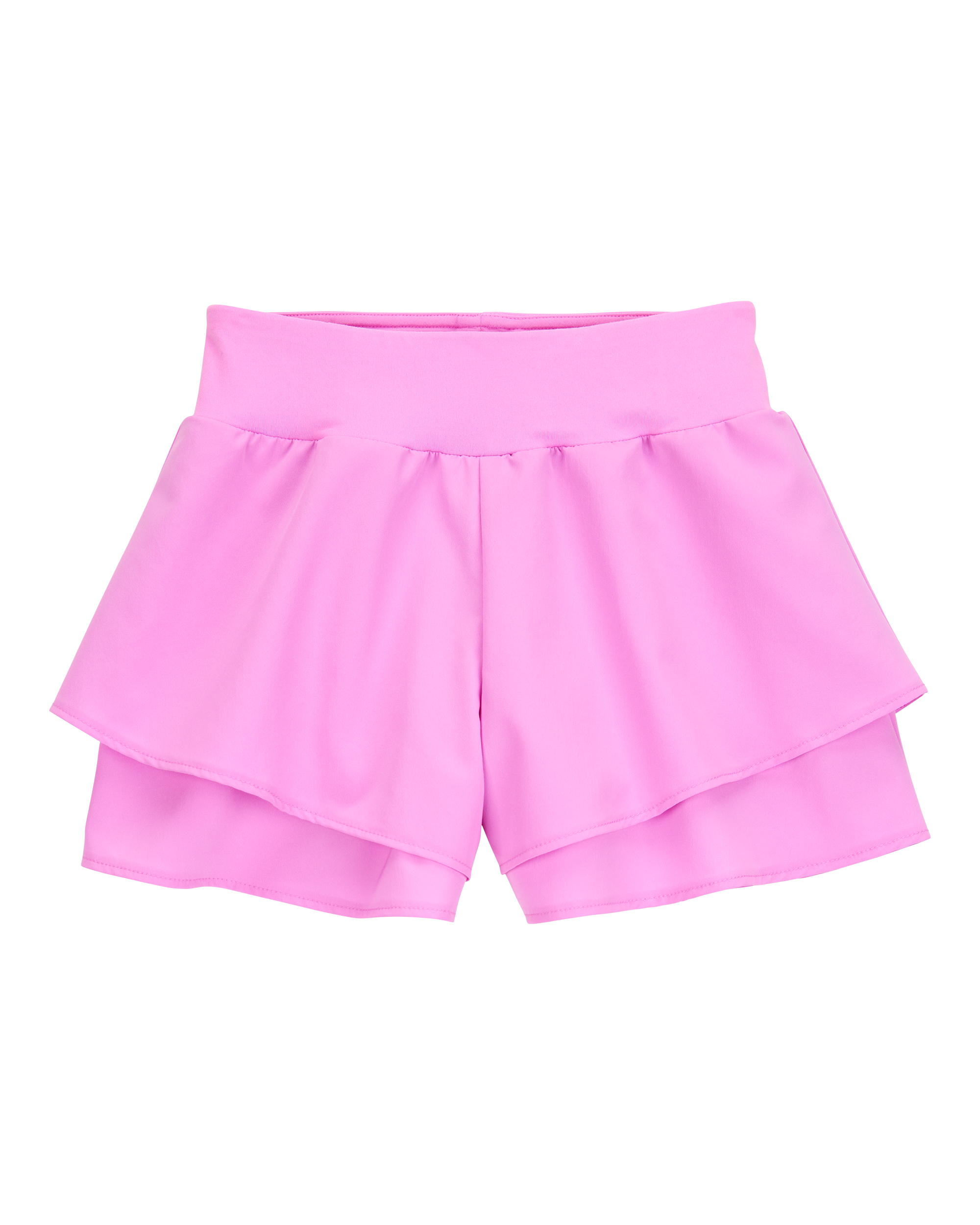 Kid 2-Piece Floral Active Racerback Tank & Flowy Layered Flip Short Set - Pink/Yellow, image 6 of 8 slides