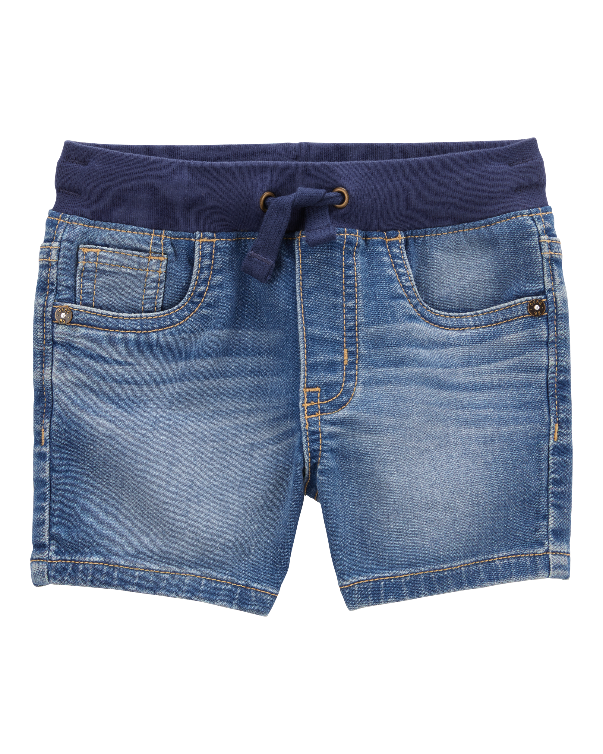 Baby Pull-On Denim Short - Blue Wash, image 1 of 5 slides