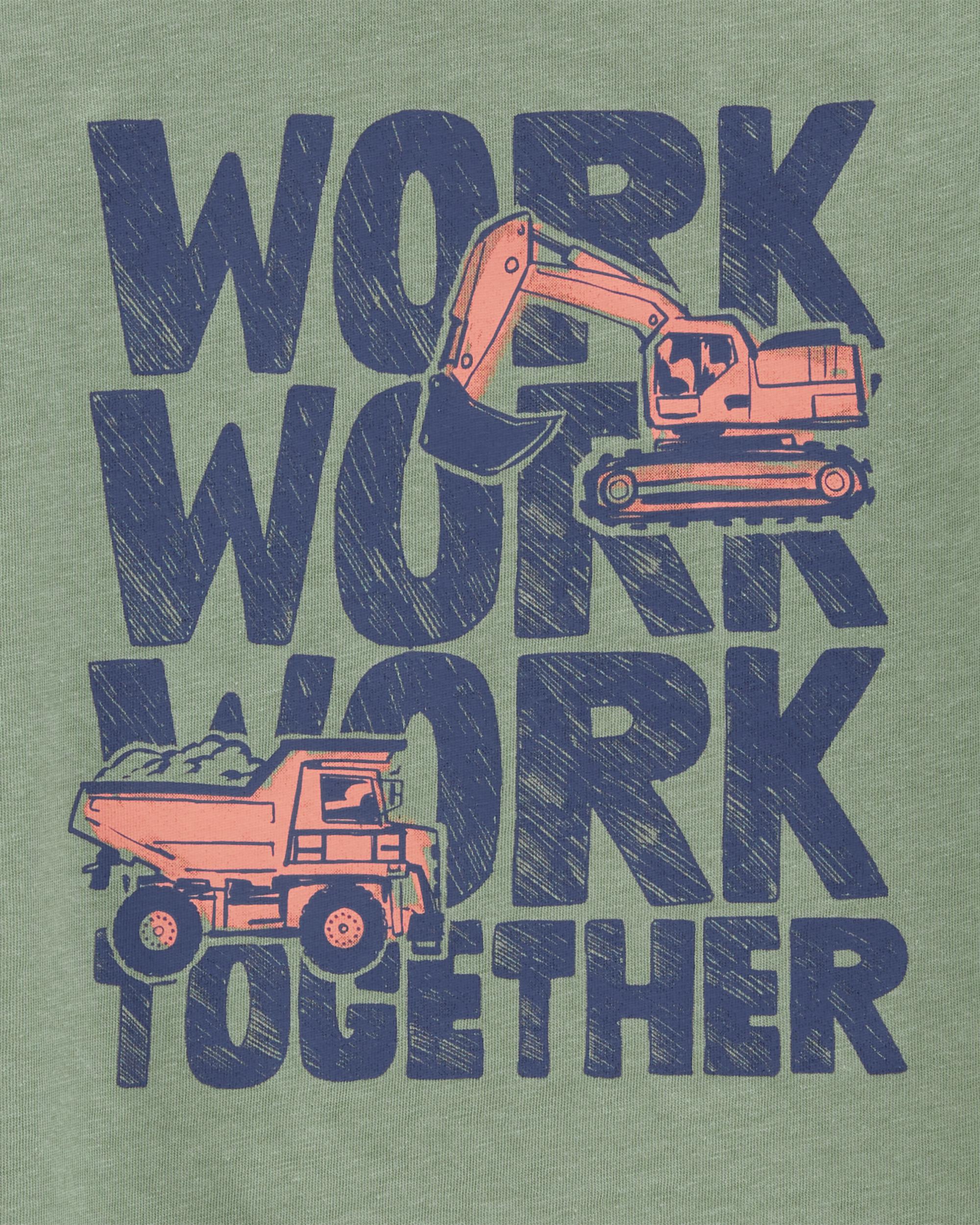 Green Toddler Work Together Graphic Tee