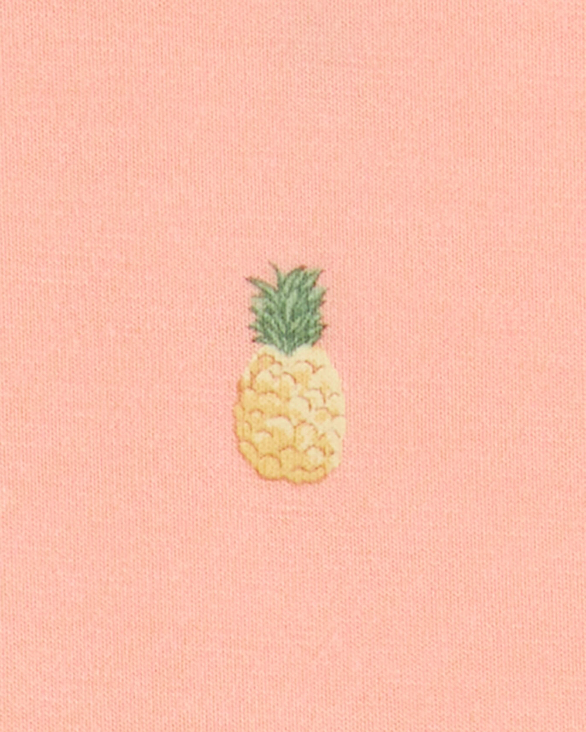 Toddler Girl Pineapple Print PurelySoft 2-Piece Pajamas - Coral, image 3 of 5 slides