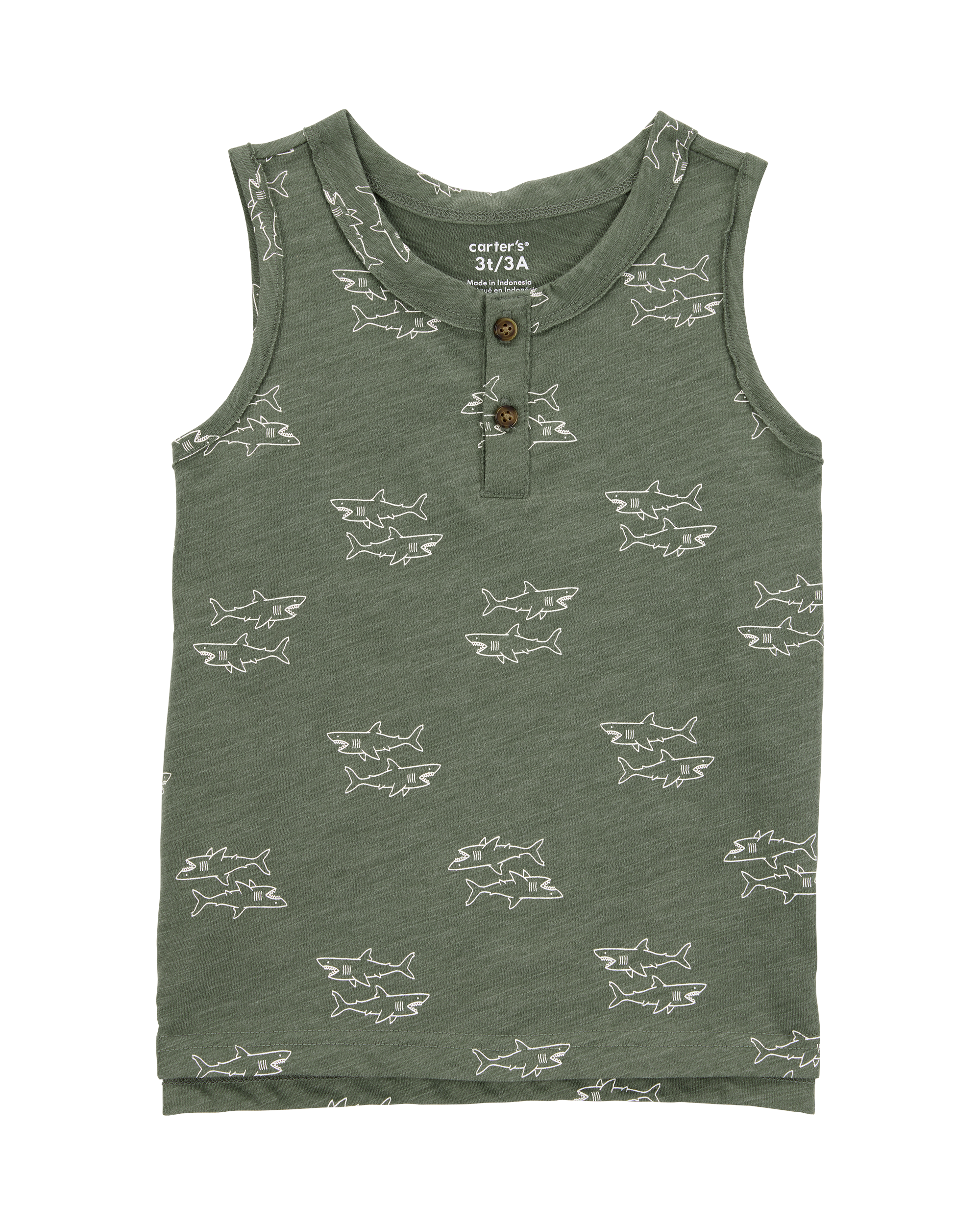 Toddler Shark Sleeveless Slub Jersey Tank, image 1 of 3 slides