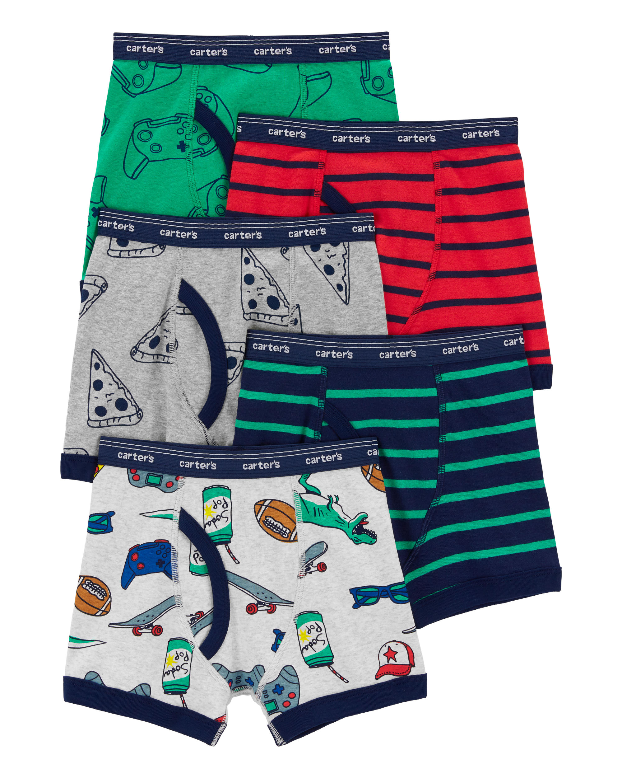 5-Pack Cotton Boxer Briefs Underwear, image 1 of 2 slides
