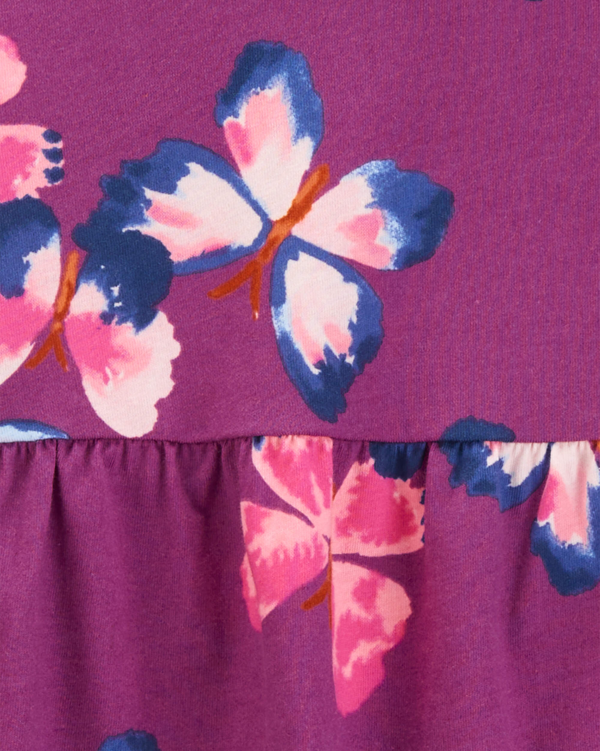 Purple Toddler Butterfly Jersey Dress