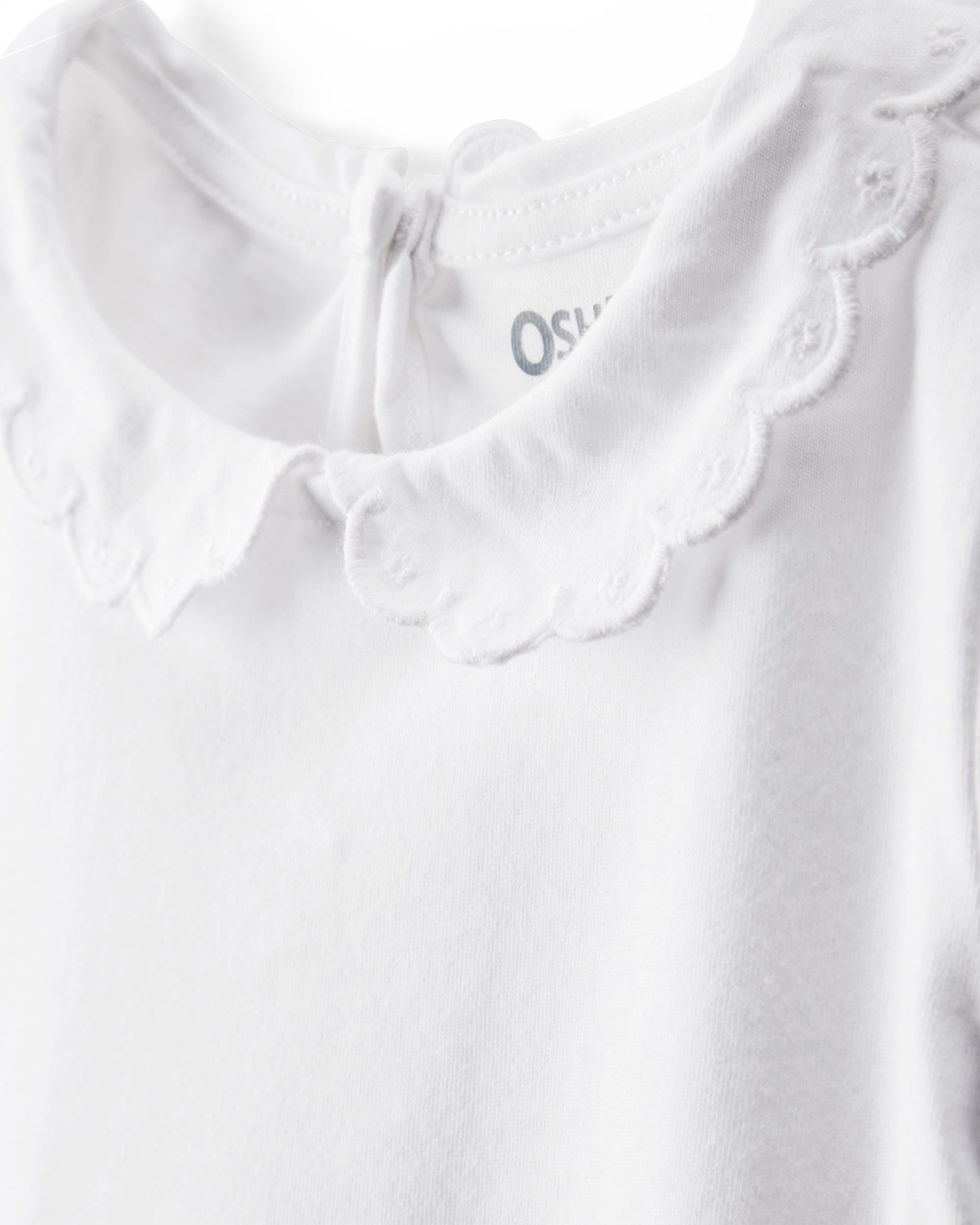 Toddler Scalloped Collar Short-Sleeve Top - White, image 2 of 4 slides