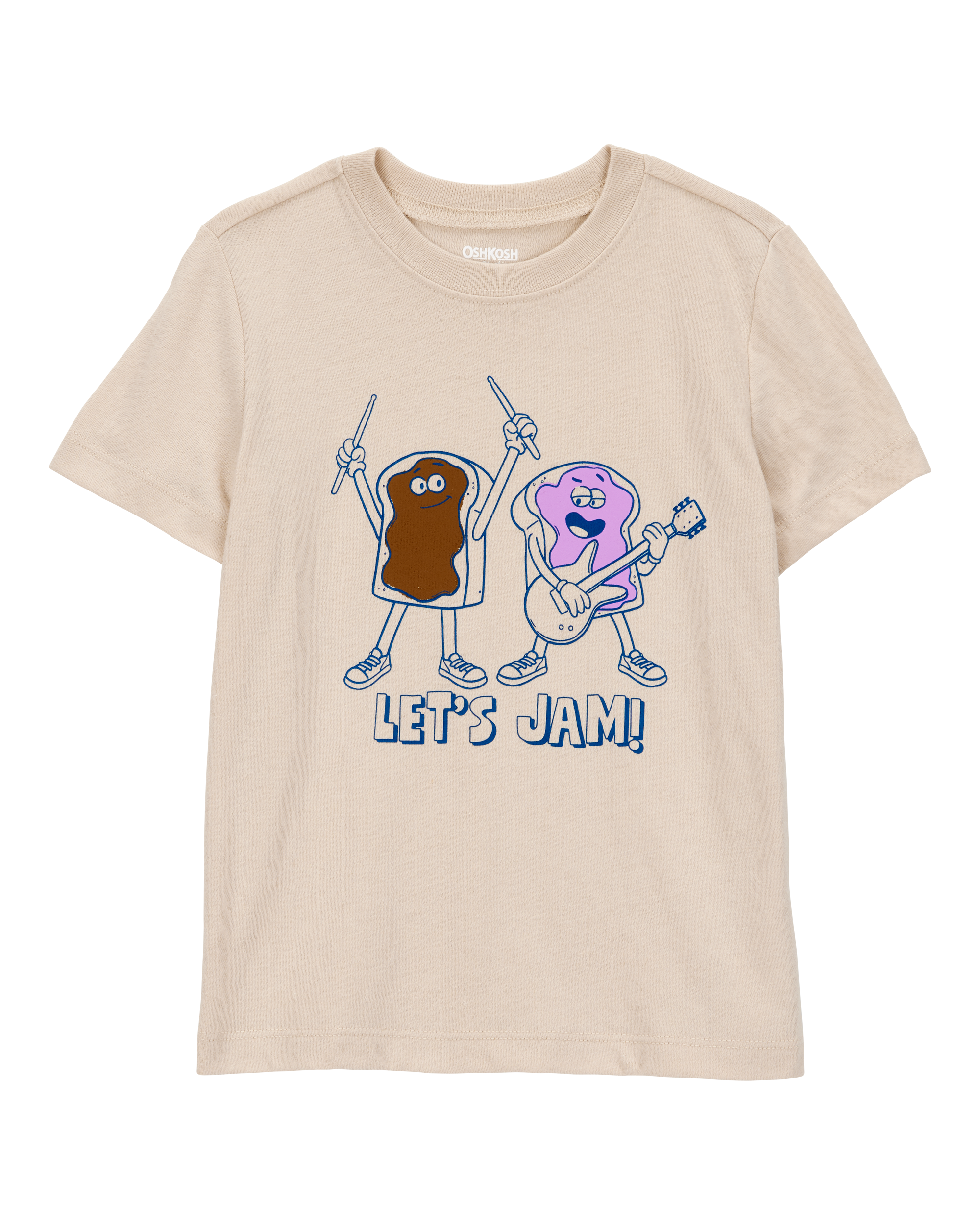 Toddler Let's Jam Short-Sleeve Graphic Tee - Tan, image 1 of 3 slides