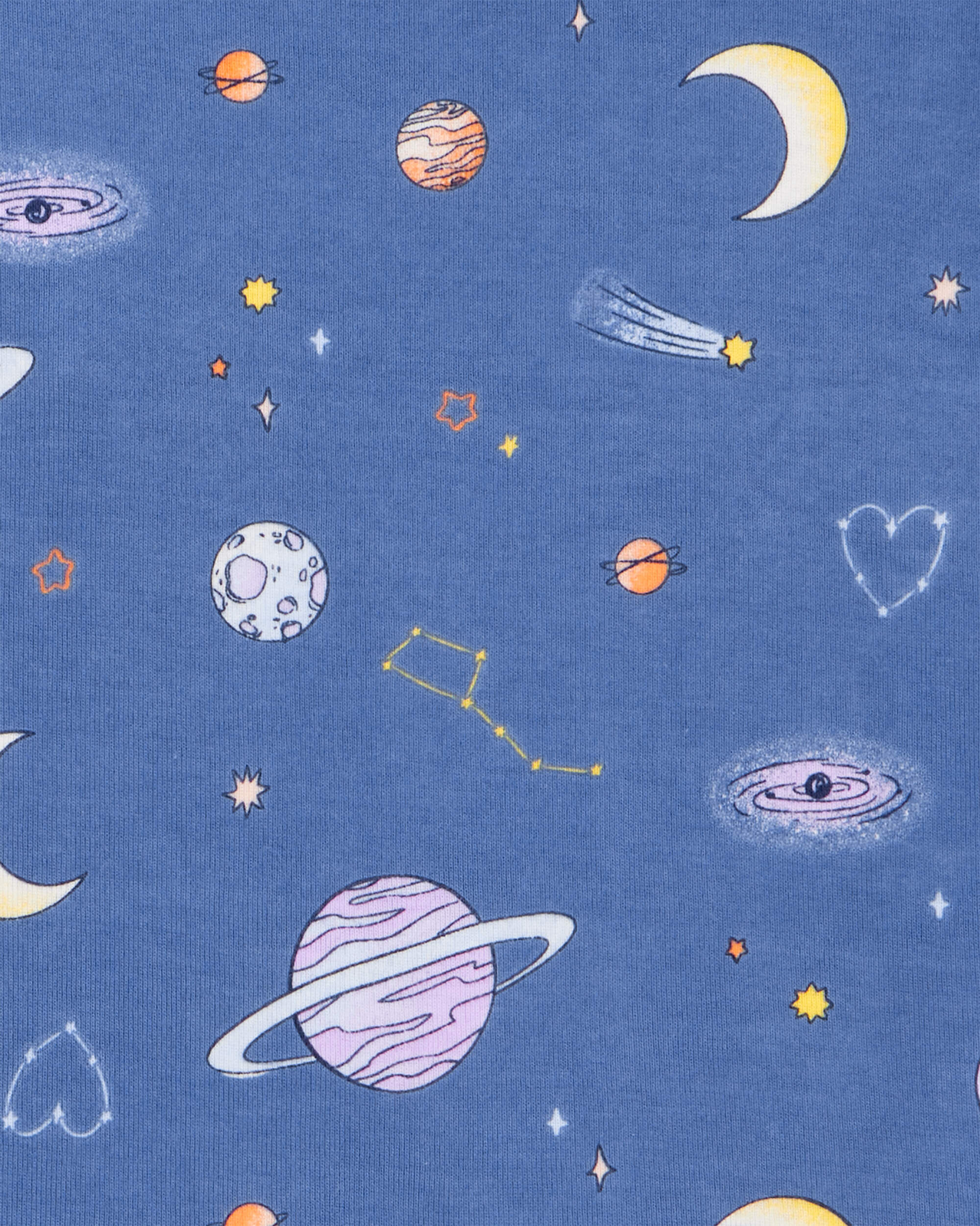 Kid Space Print Snug Fit Cotton 4-Piece Pajamas, image 3 of 4 slides