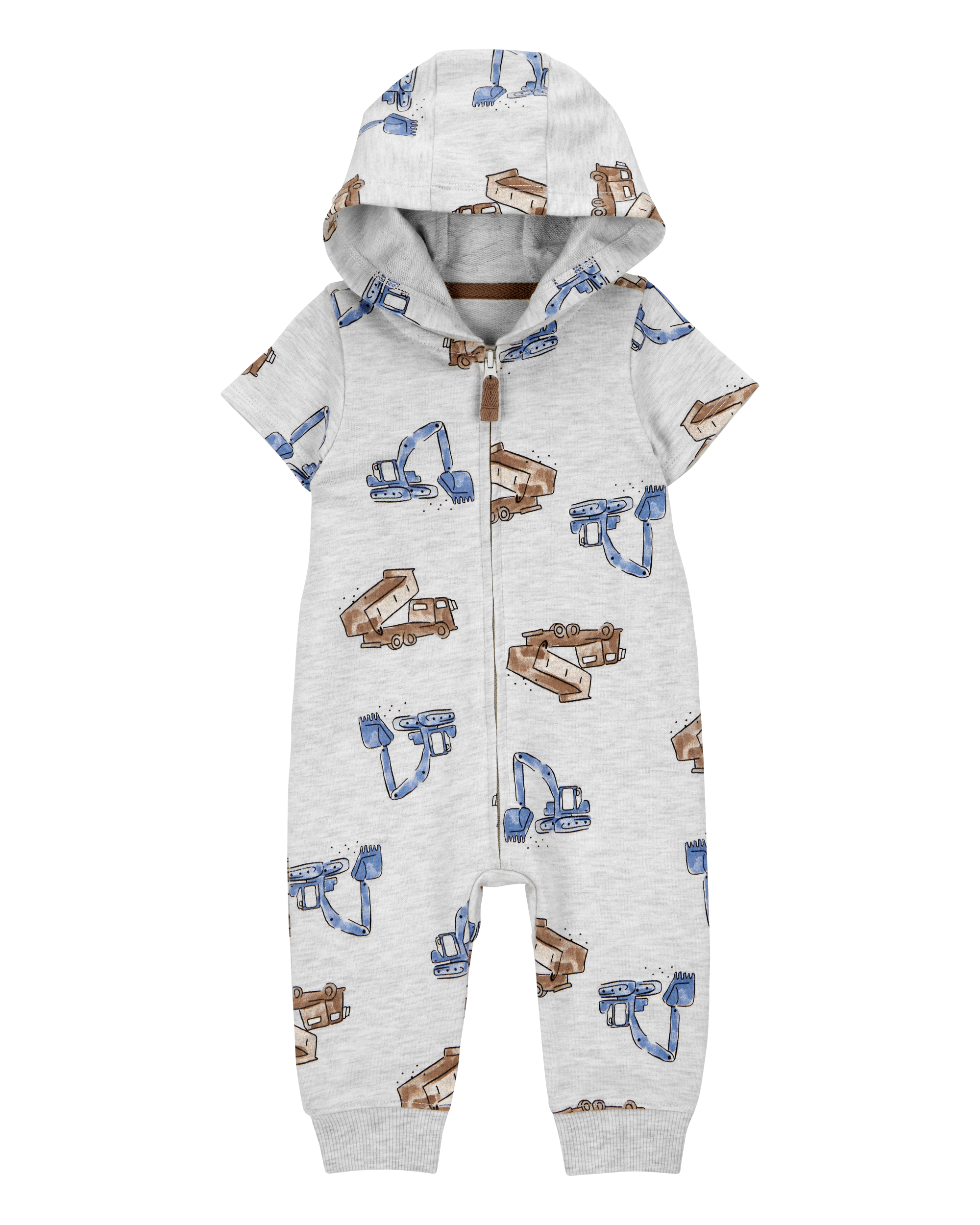 Baby Construction Hooded Jumpsuit, image 1 of 3 slides