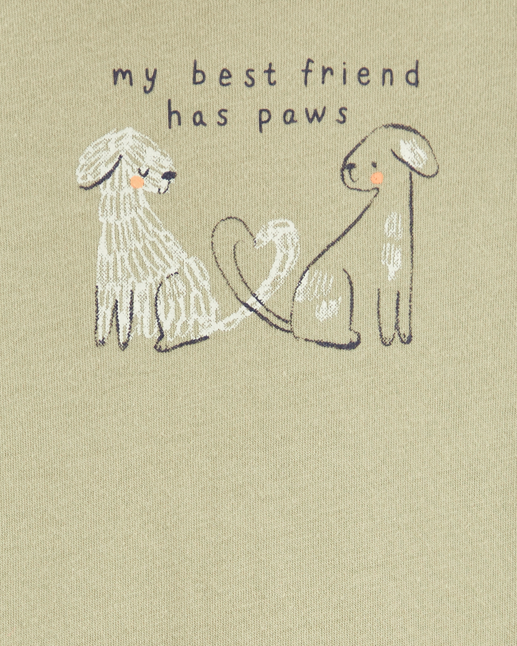 Baby Dog Best Friend Short-Sleeve Bodysuit - Olive, image 2 of 3 slides