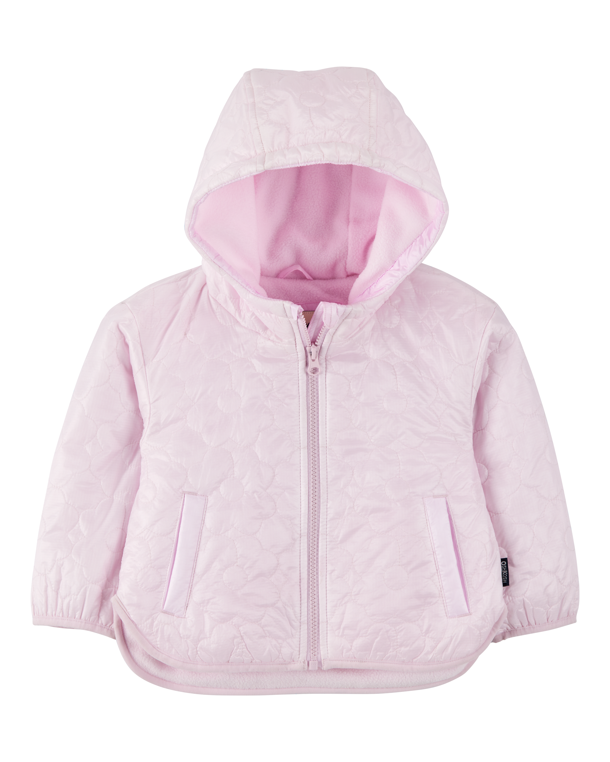 Baby Girl Floral Quilted Midweight Jacket - Pink, image 1 of 3 slides