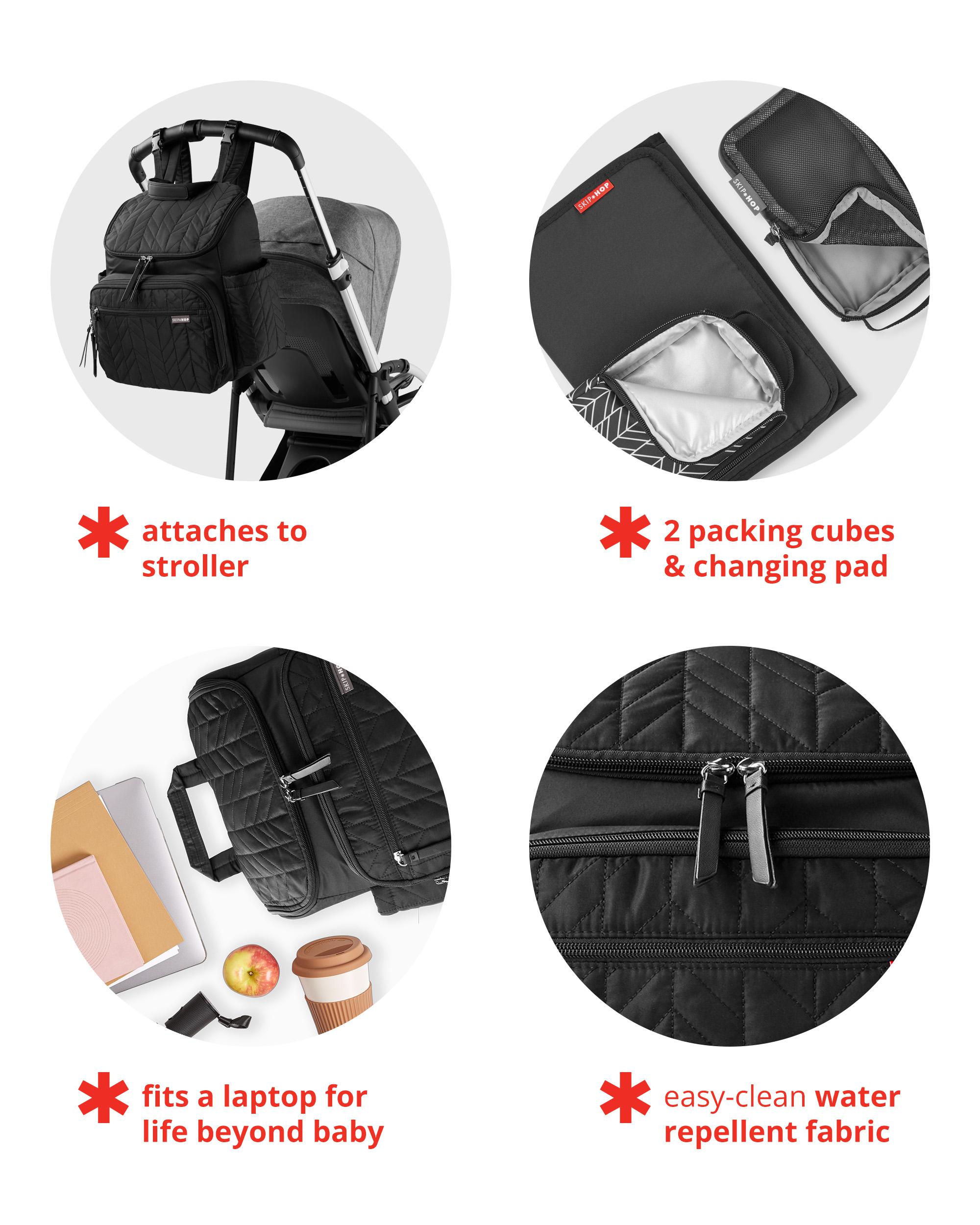 Forma Backpack Diaper Bag - Black, image 3 of 10 slides