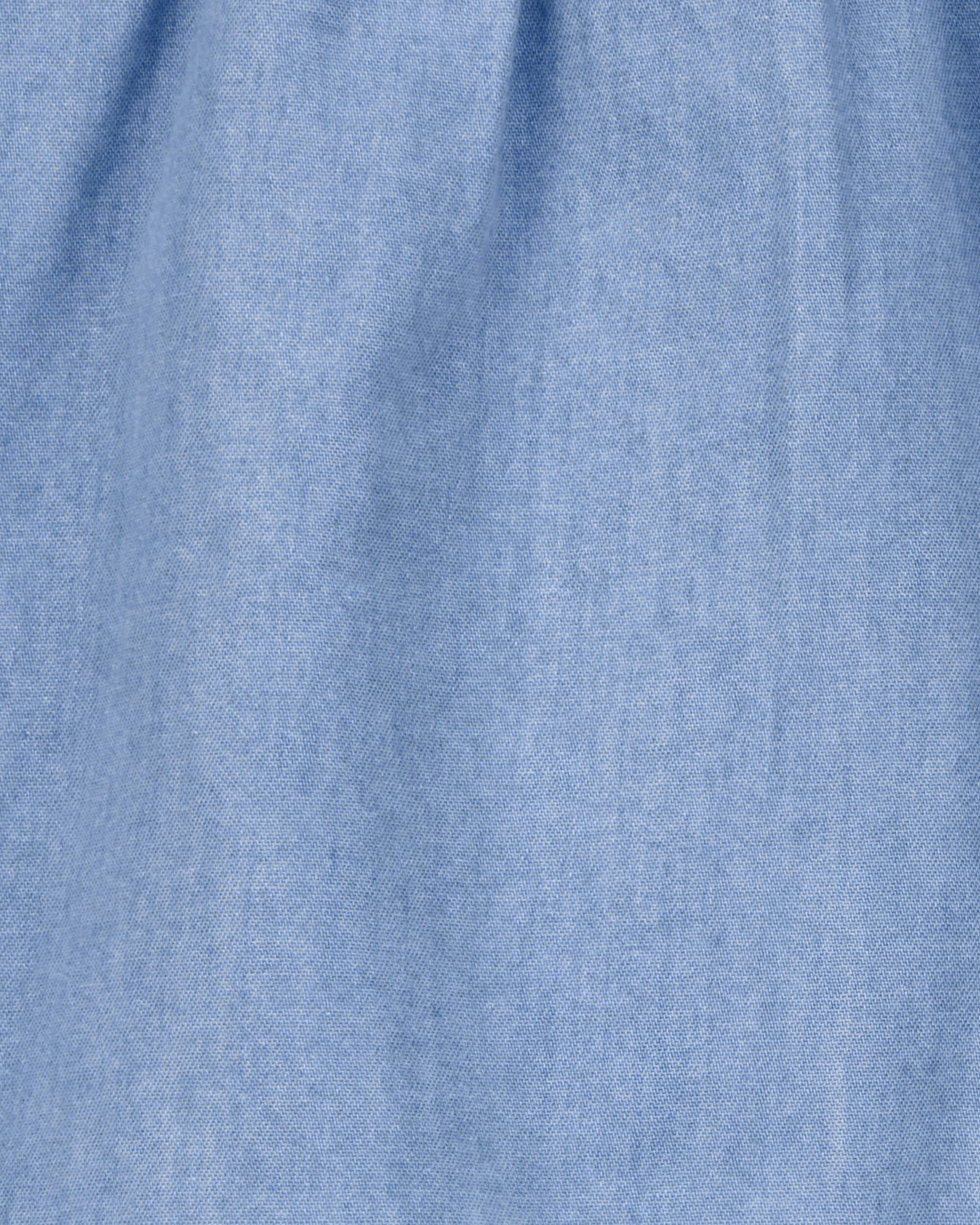 Kid Chambray Pull-On Shorts - Blue, image 3 of 4 slides