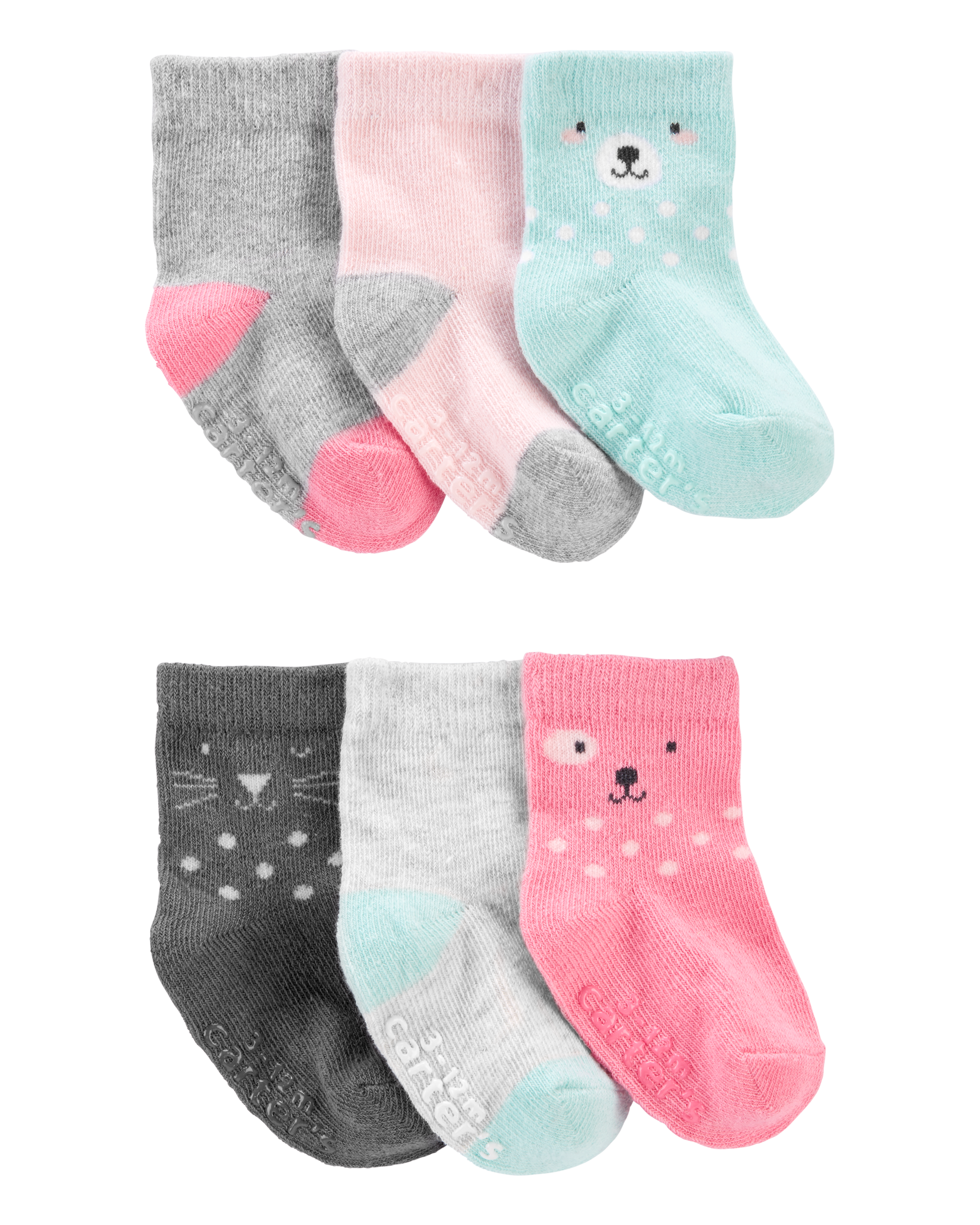 Baby 6-Pack Crew Socks, image 1 of 2 slides
