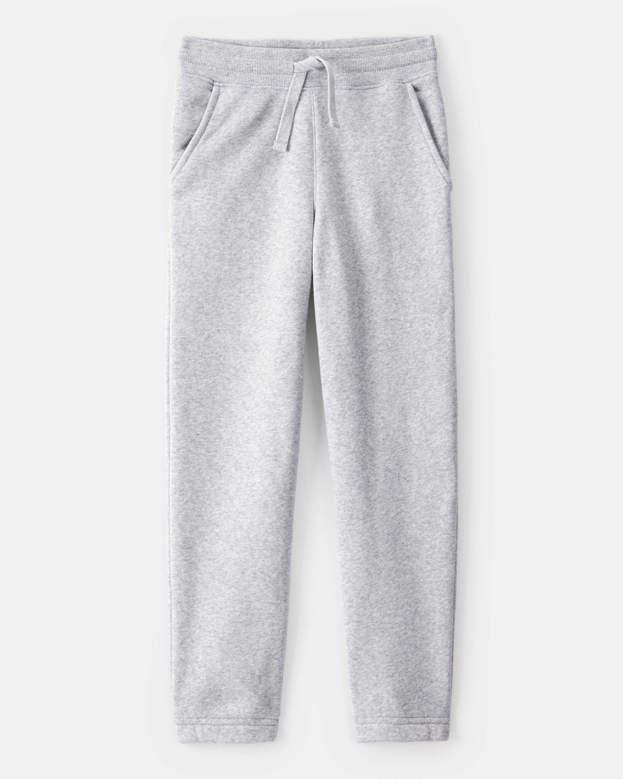 Boys Solid Fleece Drawstring Joggers - Grey, image 1 of 4 slides