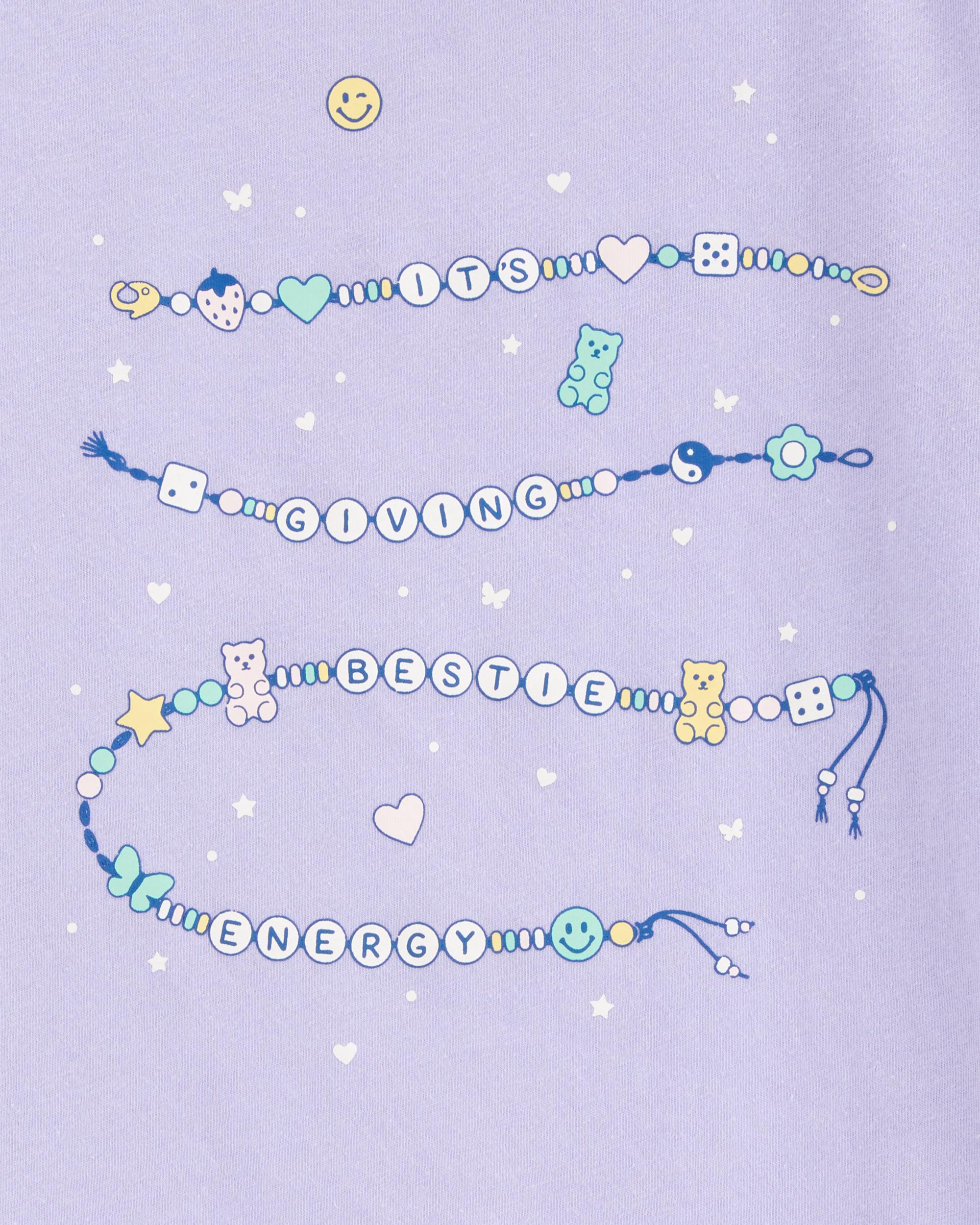 Kid Friendship Bracelet Short-Sleeve Graphic Tee - Blue, image 2 of 3 slides