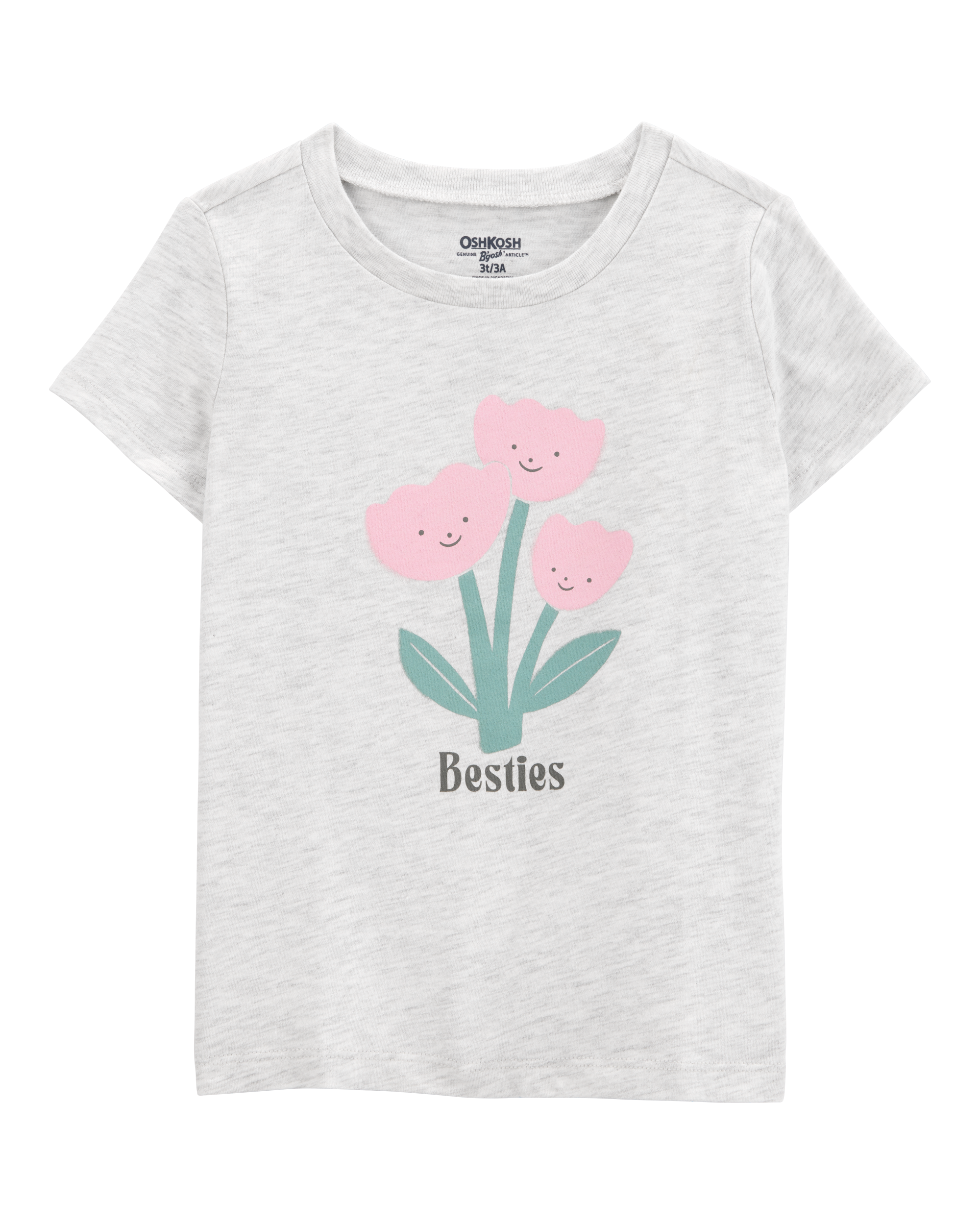 Toddler Besties Short-Sleeve Graphic Tee - Grey, image 1 of 3 slides
