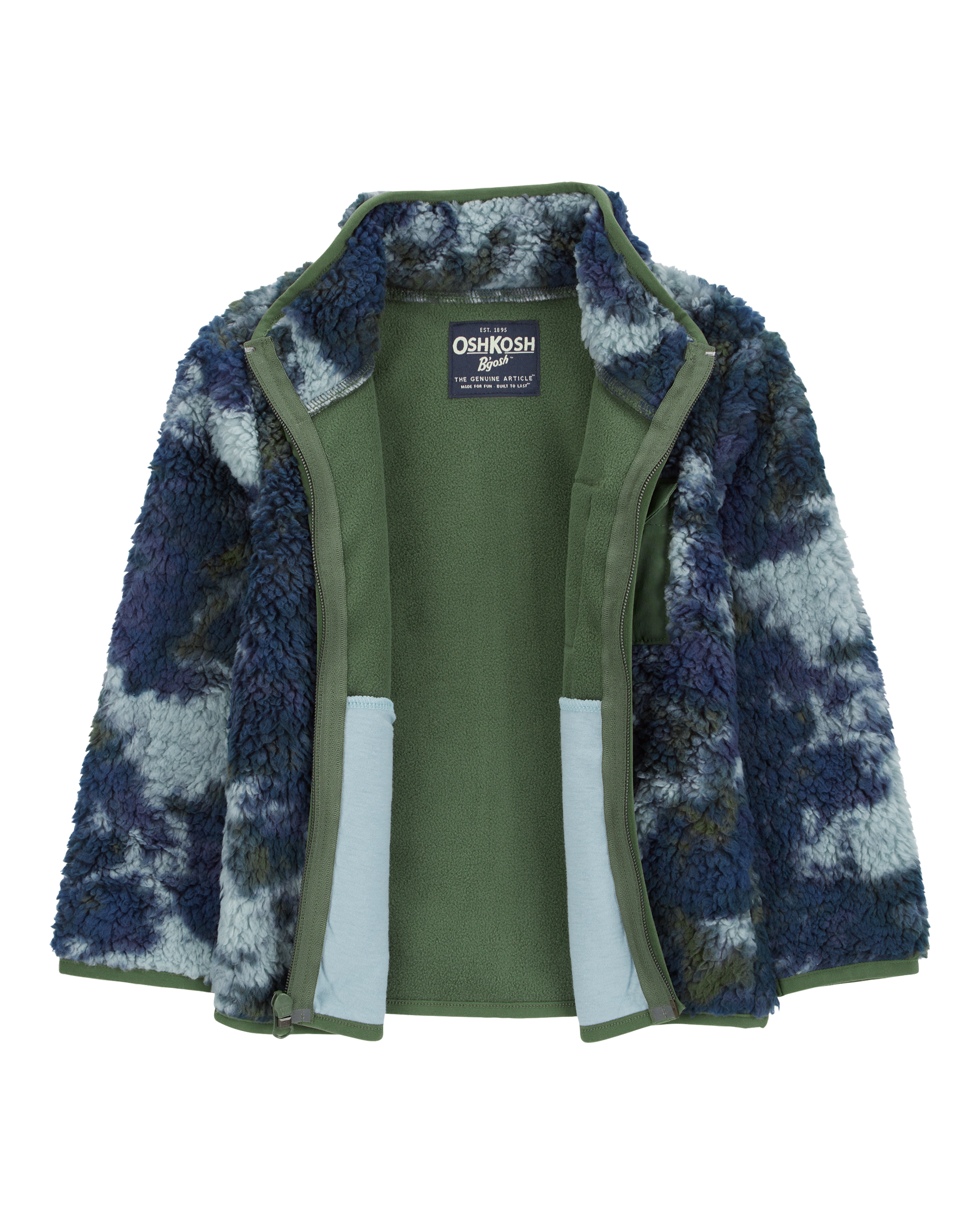 Baby Tie Dye Fleece Knit Jacket - Navy, image 2 of 4 slides