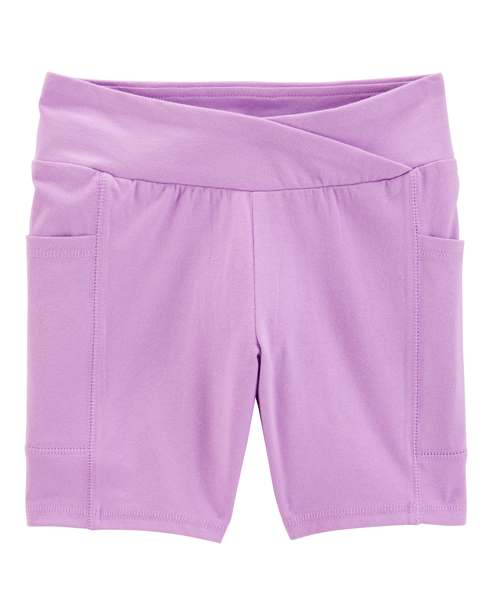 Kid High-Rise Bike Shorts - Purple, image 1 of 5 slides