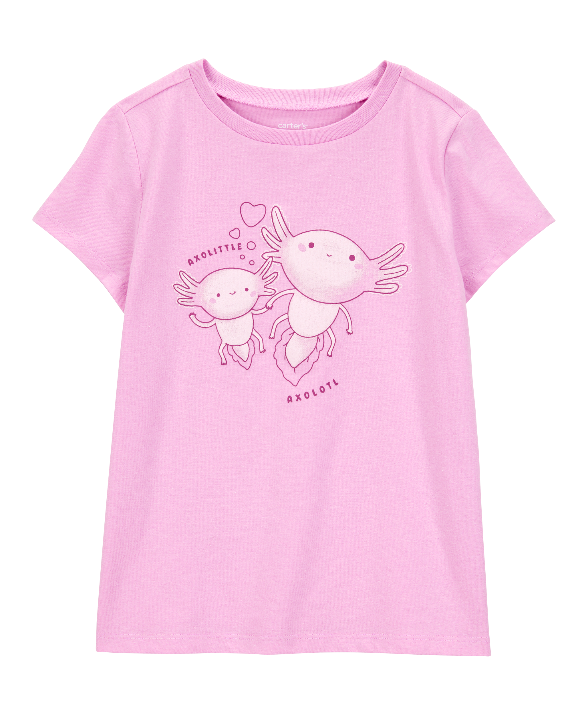 Kid Axolotl Short-Sleeve Graphic Tee - Pink, image 1 of 3 slides