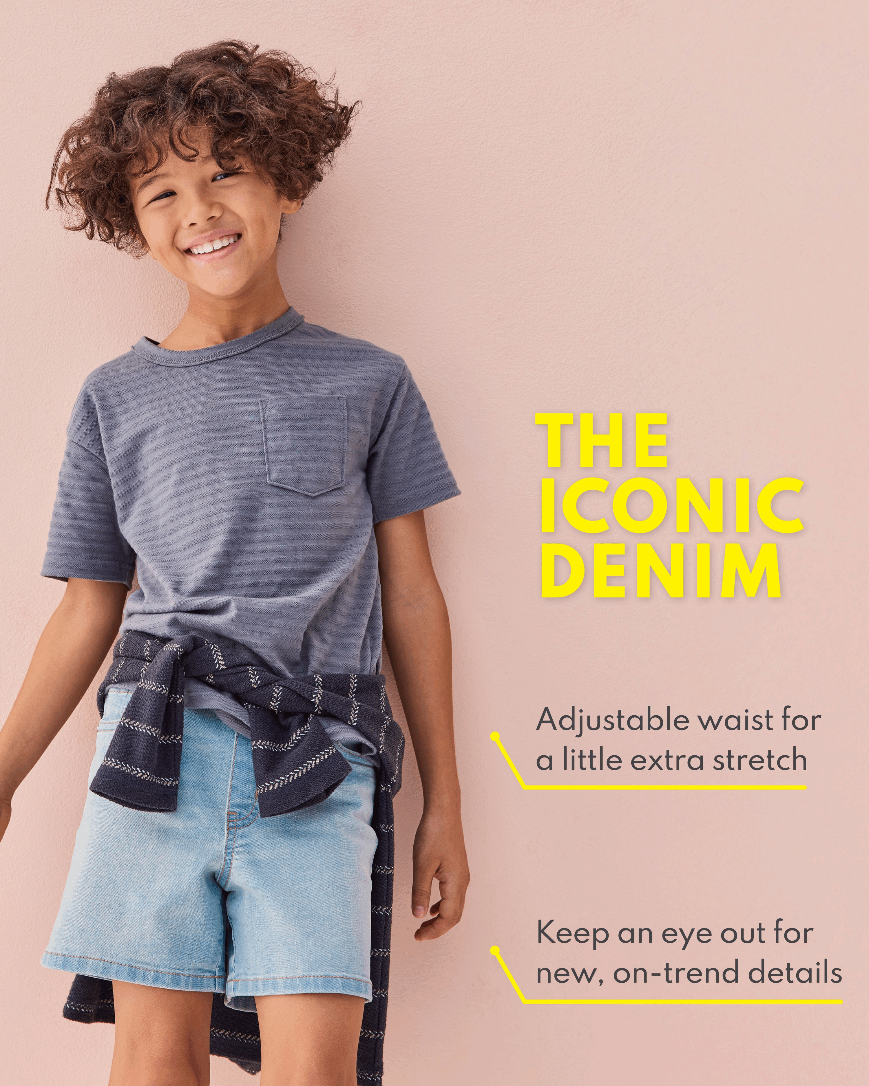 Kid Pull-On Denim Short - Blue Wash