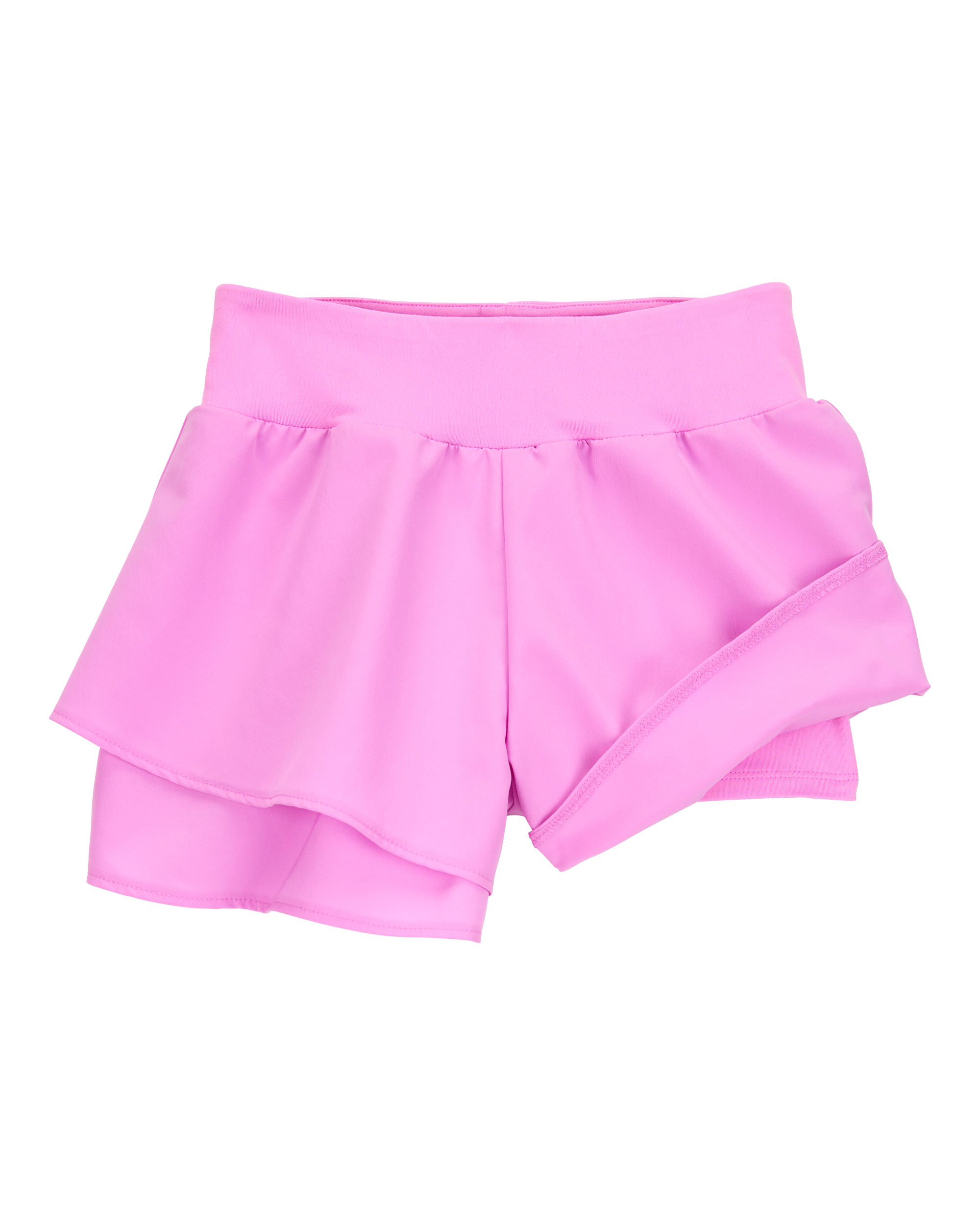 Kid 2-Piece Floral Active Racerback Tank & Flowy Layered Flip Short Set - Pink/Yellow, image 8 of 8 slides