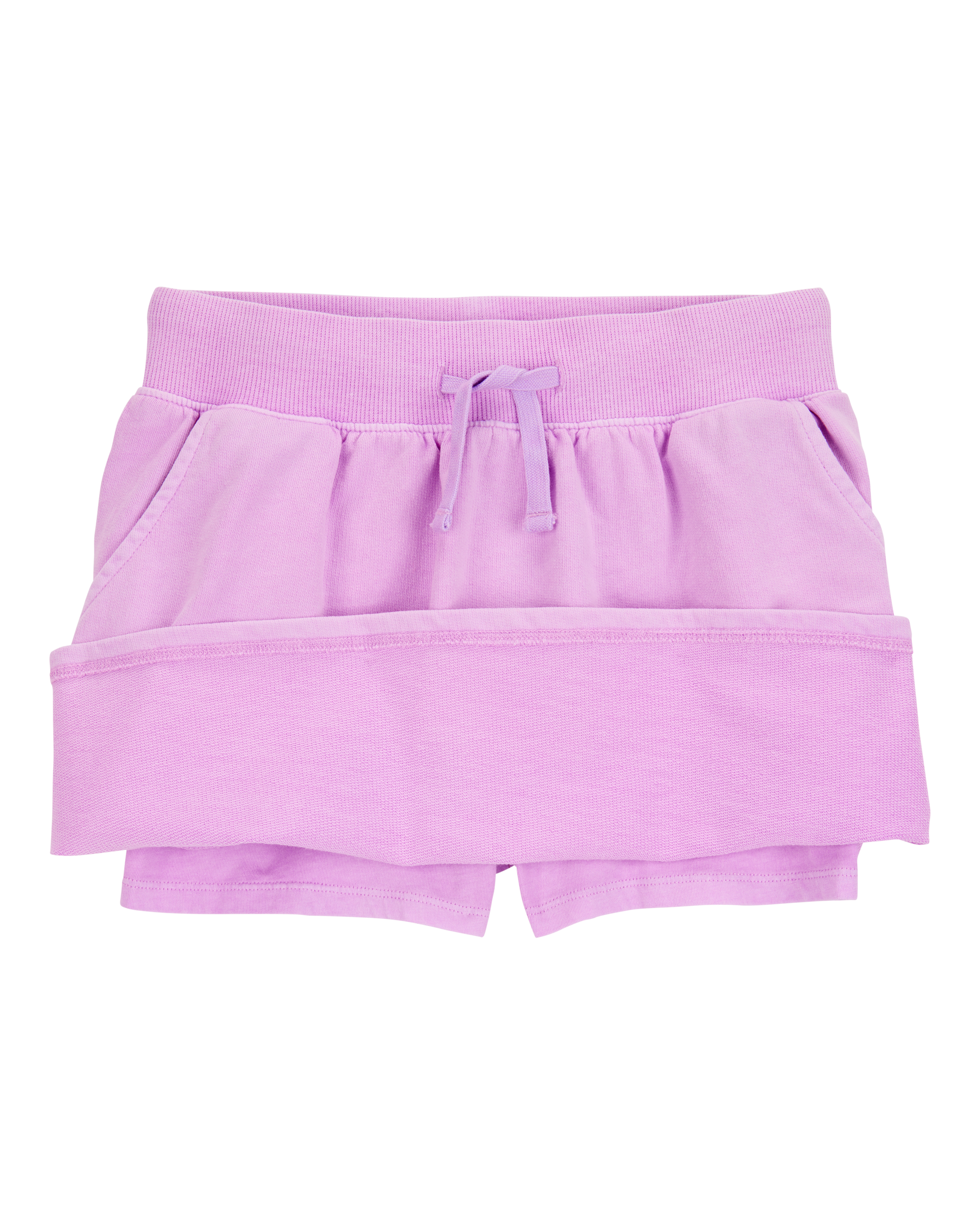 Kid 2-Piece Ribbed Tank Top & Active Drawstring Skort Set - Purple, image 6 of 6 slides