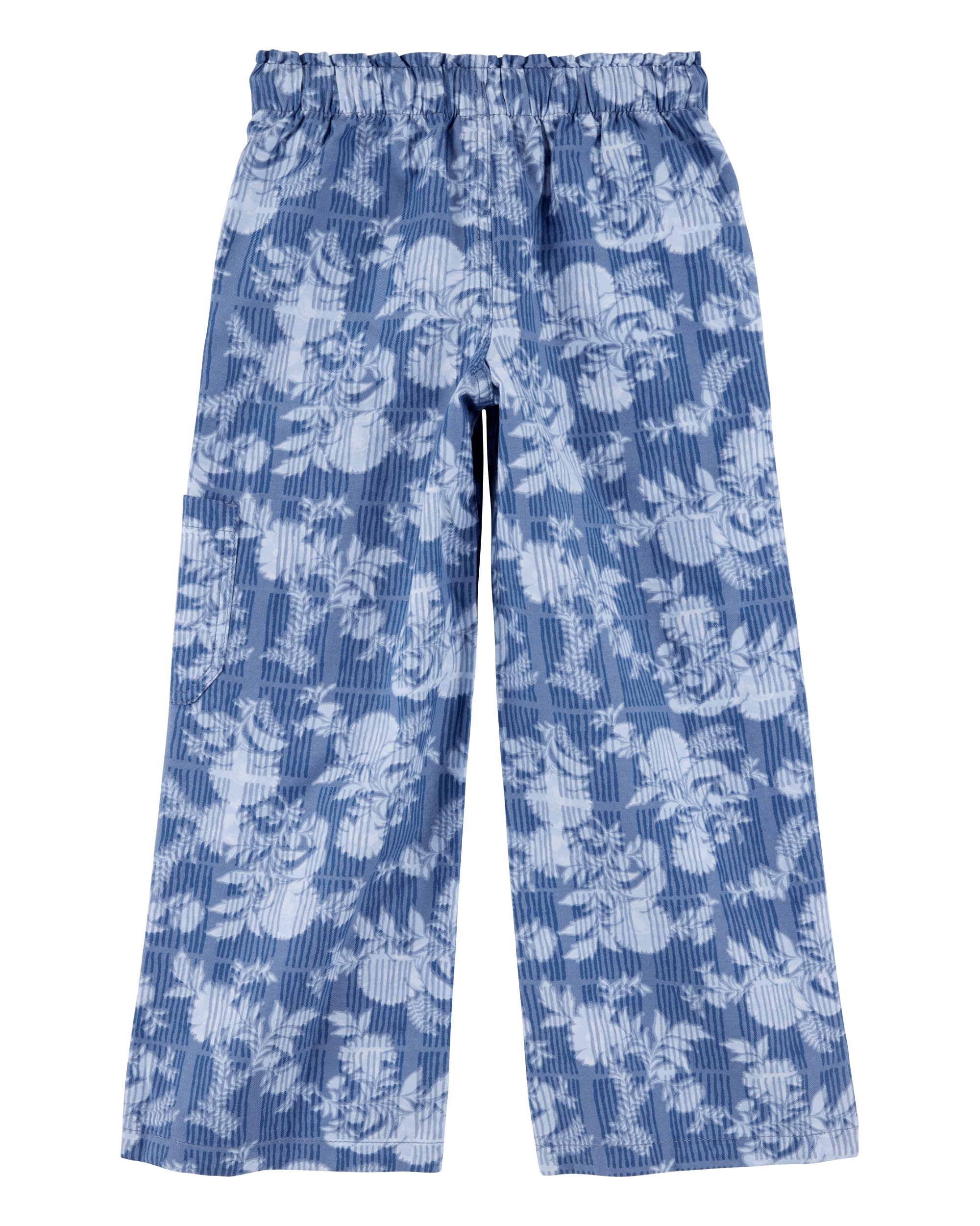 Kid Floral Print Drawstring  Pants - Blue, image 2 of 5 slides