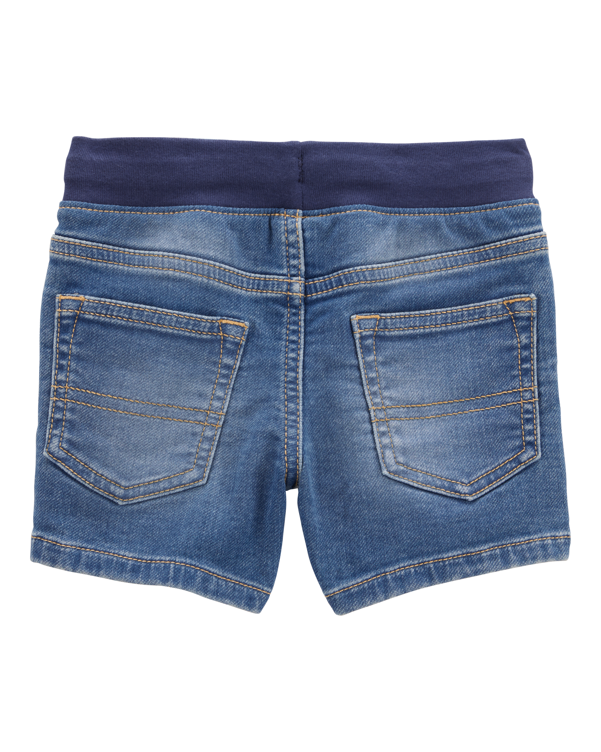 Baby Pull-On Denim Short - Blue Wash, image 2 of 5 slides