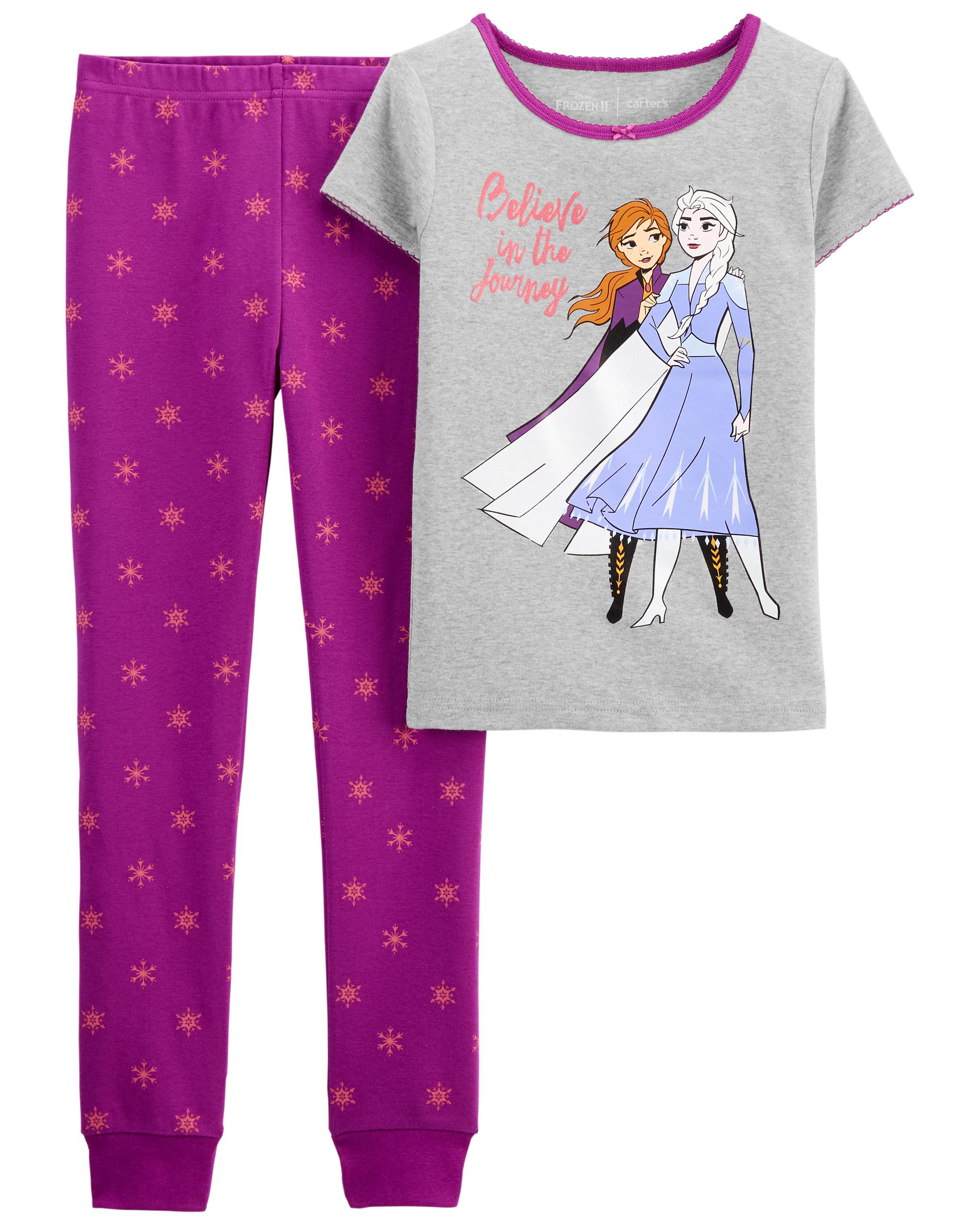 Pink Kid 2-Piece Disney Princess 100% Snug Fit Cotton Pajamas