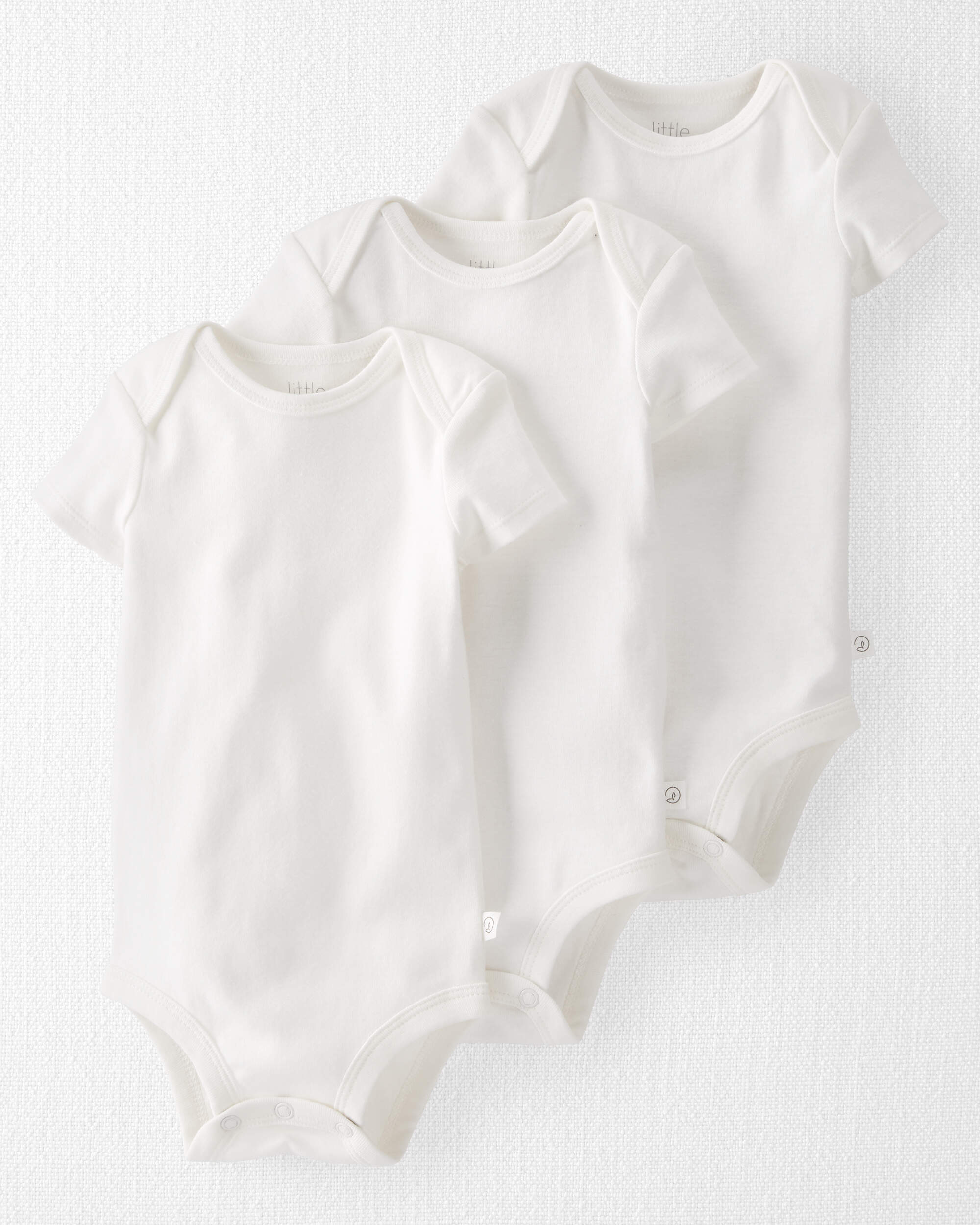 Baby 3-Pack Organic Cotton Rib Bodysuits, image 1 of 5 slides