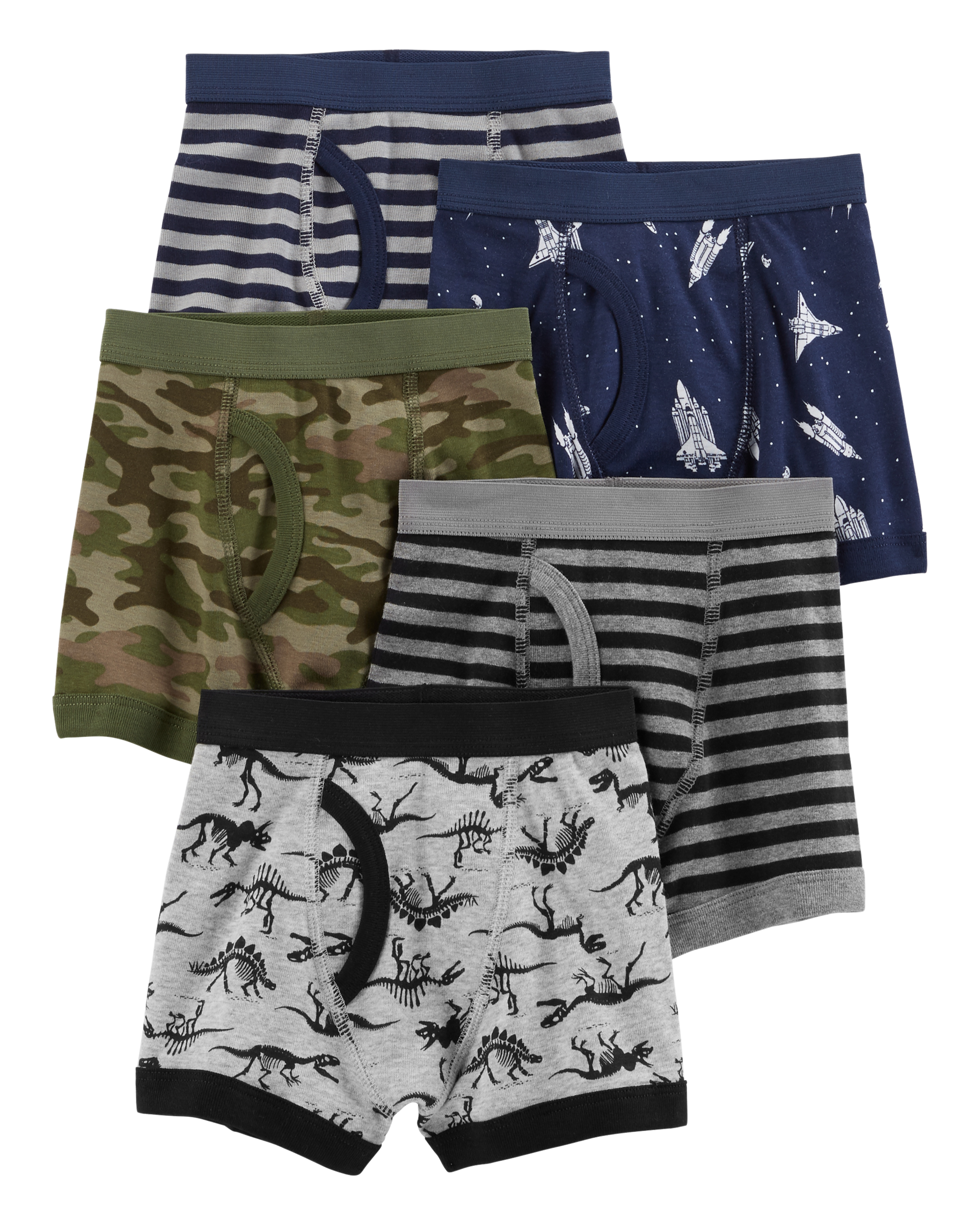 5-Pack Cotton Boxer Briefs Underwear, image 1 of 2 slides