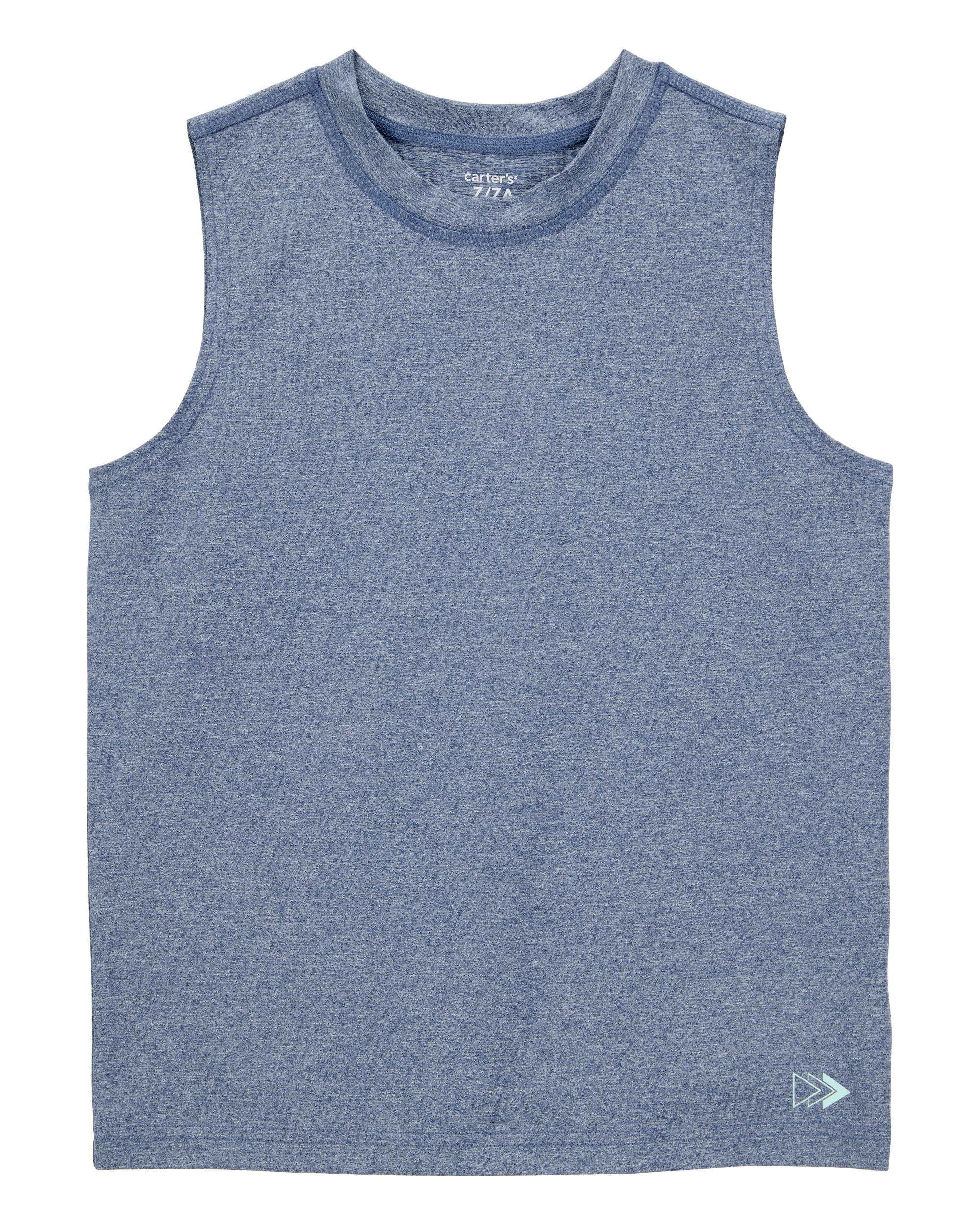 Kid 2-Piece Active Muscle Tank & Shorts Set - Blue, image 3 of 7 slides