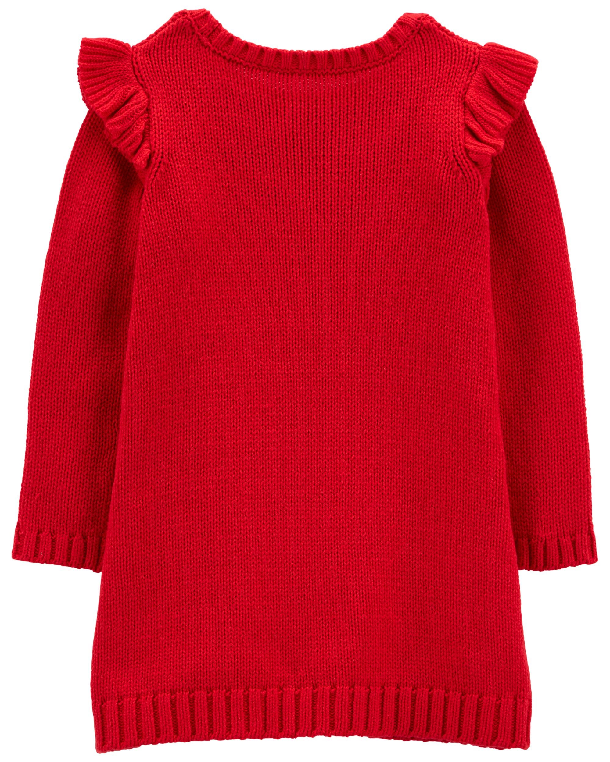 Red Toddler Cable Knit Sweater Dress carters