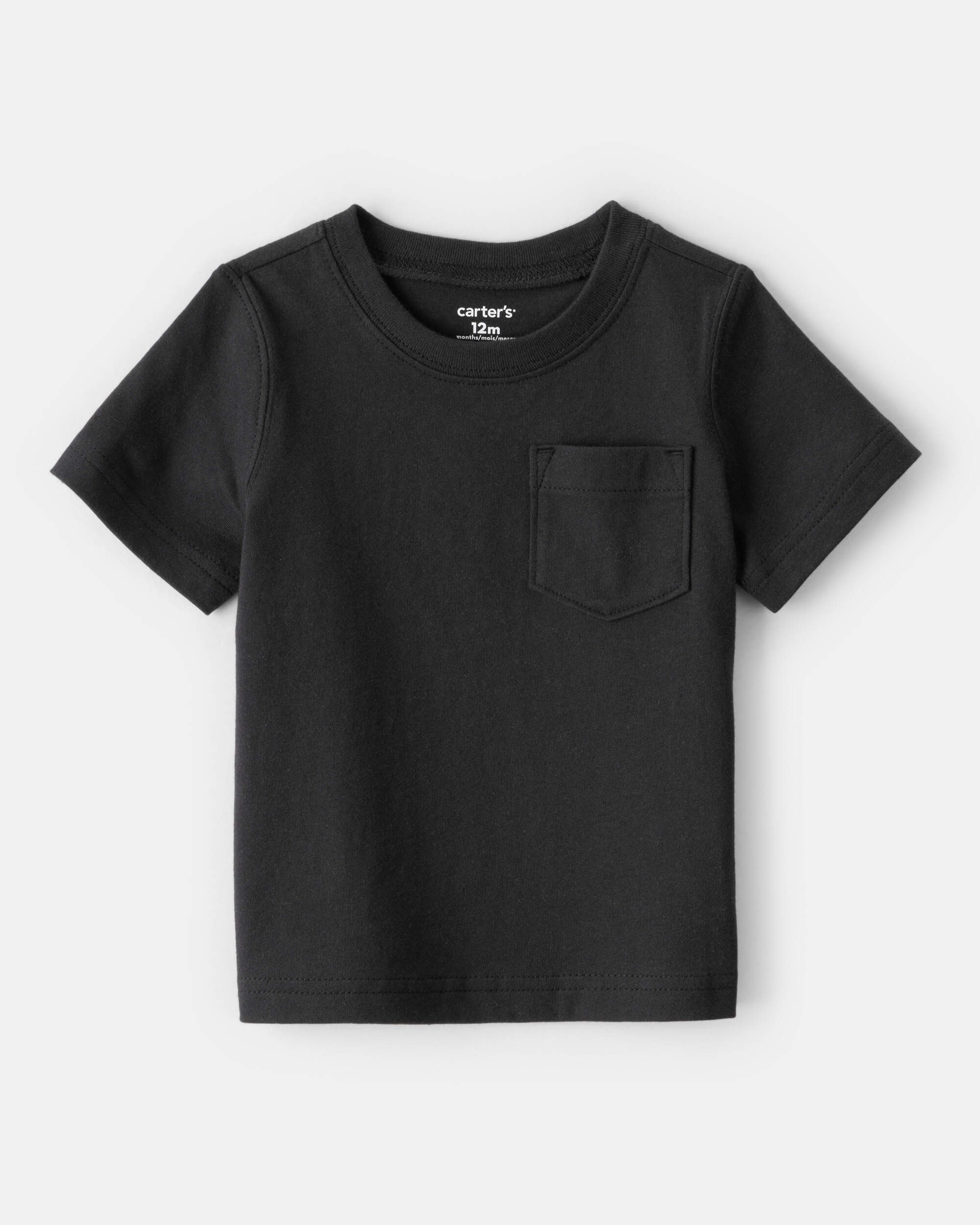 Baby Solid Short-Sleeve Tee - Black, image 3 of 4 slides
