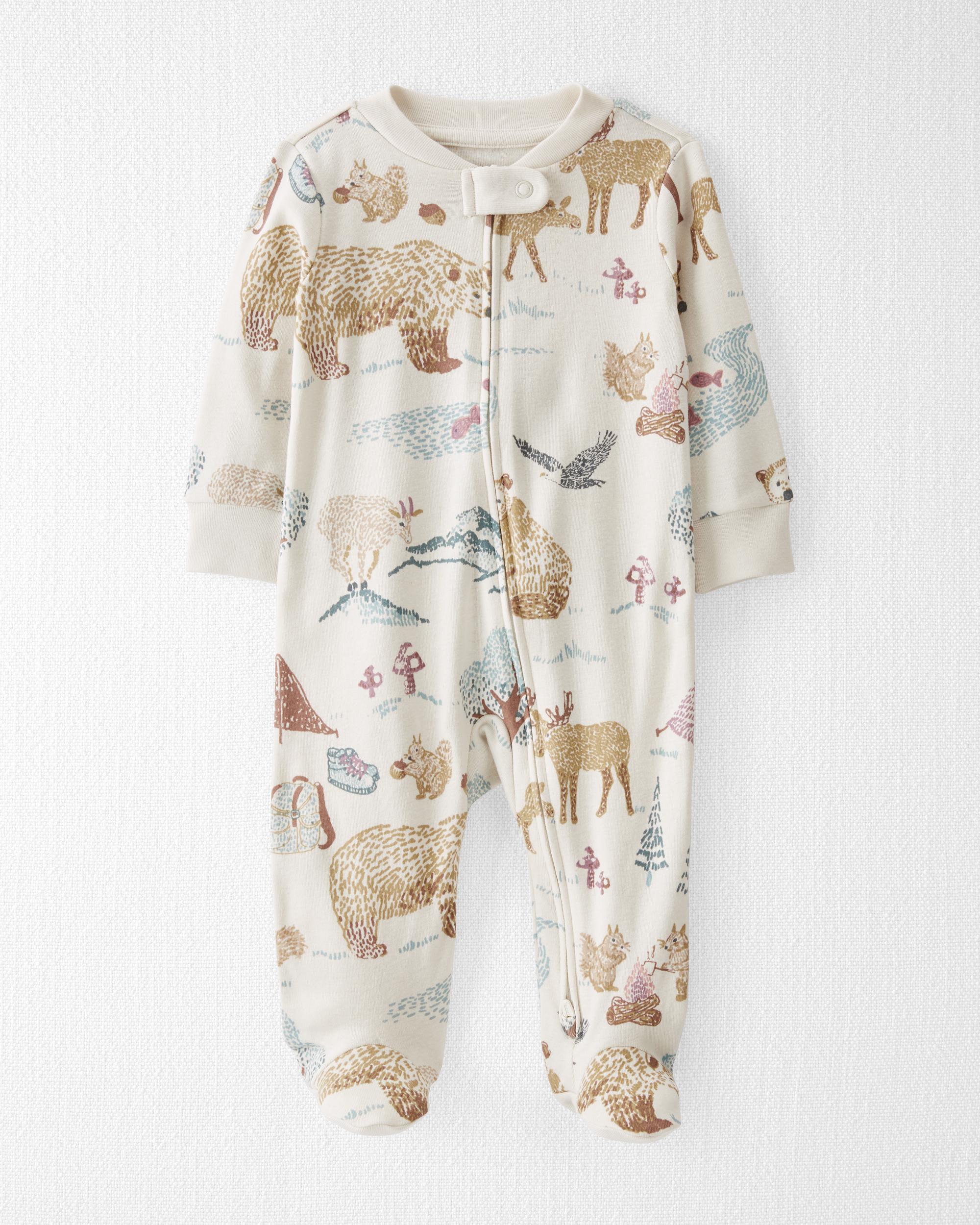 Organic Cotton 2-Way Zip Sleep & Play Pajamas, image 1 of 4 slides