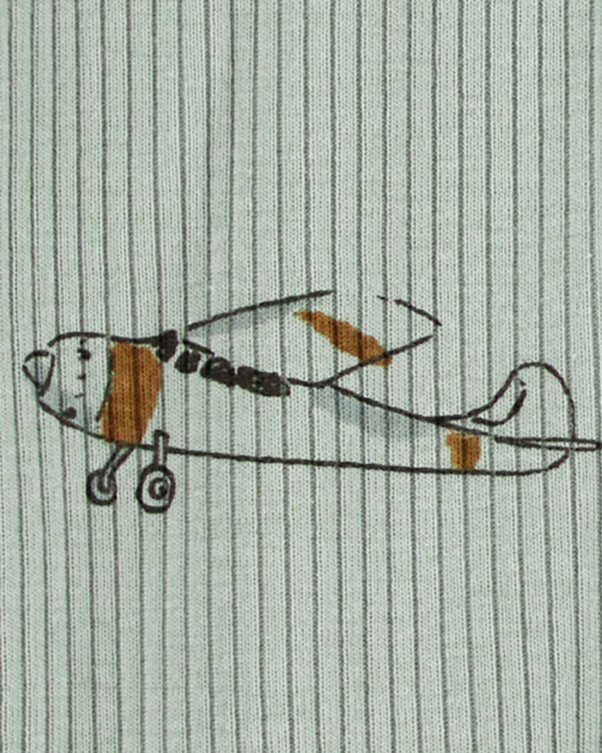 Baby Airplane 2-Way Zip Sleep & Play Pajamas, image 2 of 4 slides