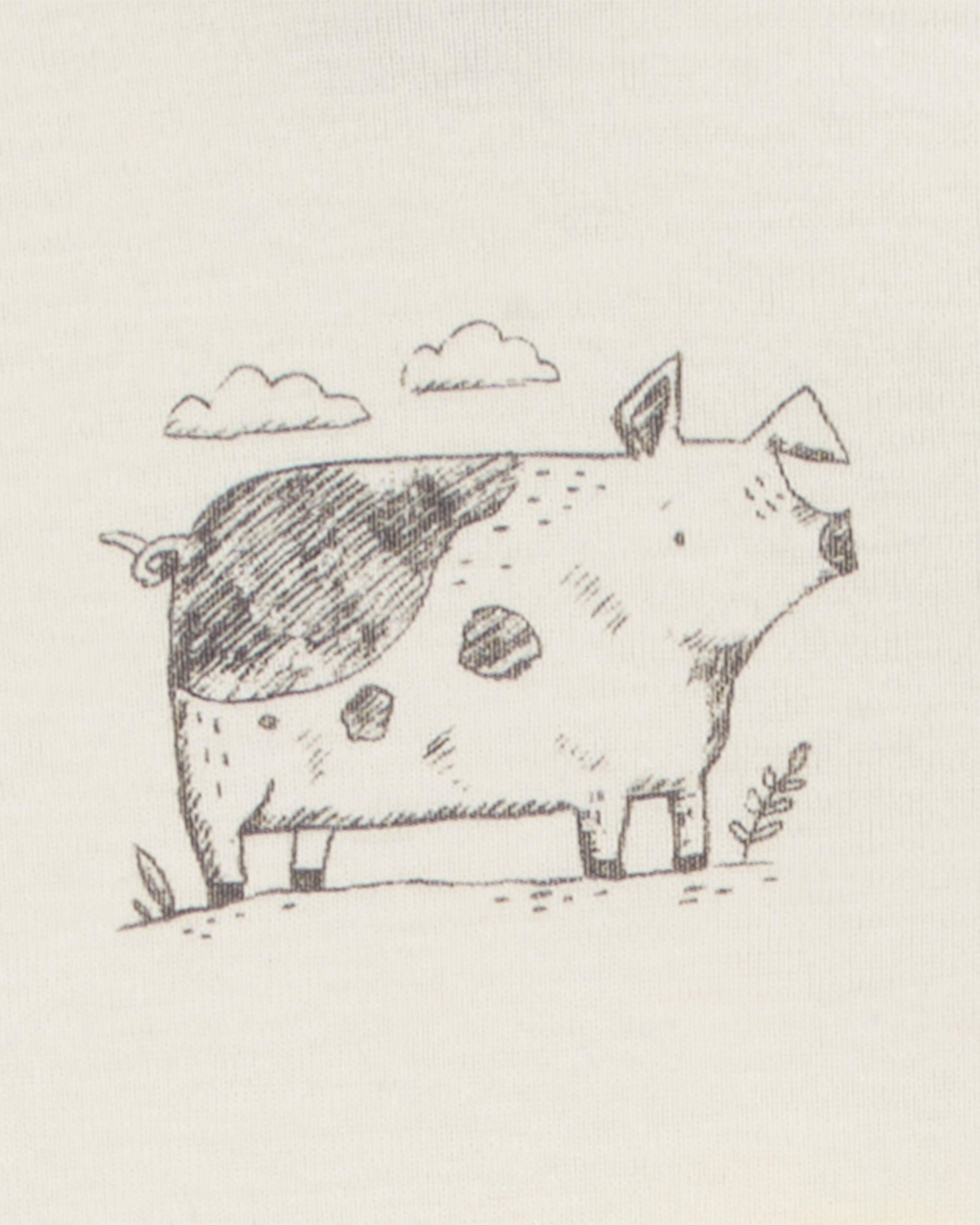 Baby 5-Pack Farm Animal Short Sleeve Bodysuits, image 4 of 8 slides