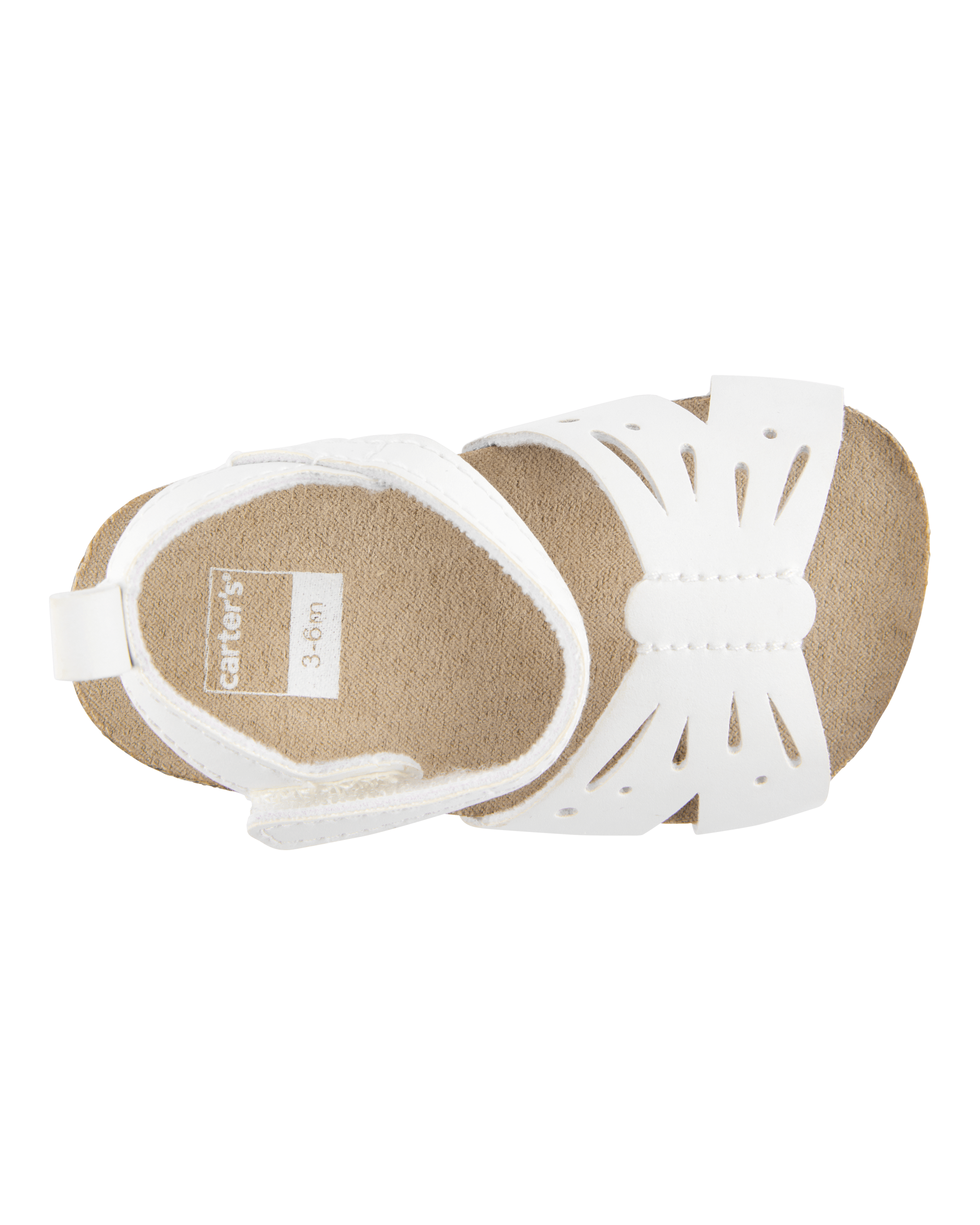 Baby Butterfly Faux Cork Sandals - White, image 4 of 7 slides