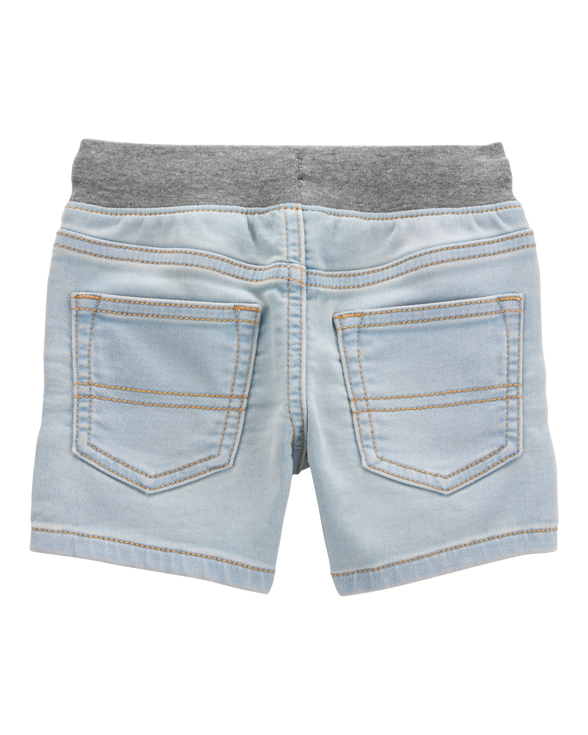 Baby Pull-On Denim Short - Light Blue Wash, image 2 of 5 slides