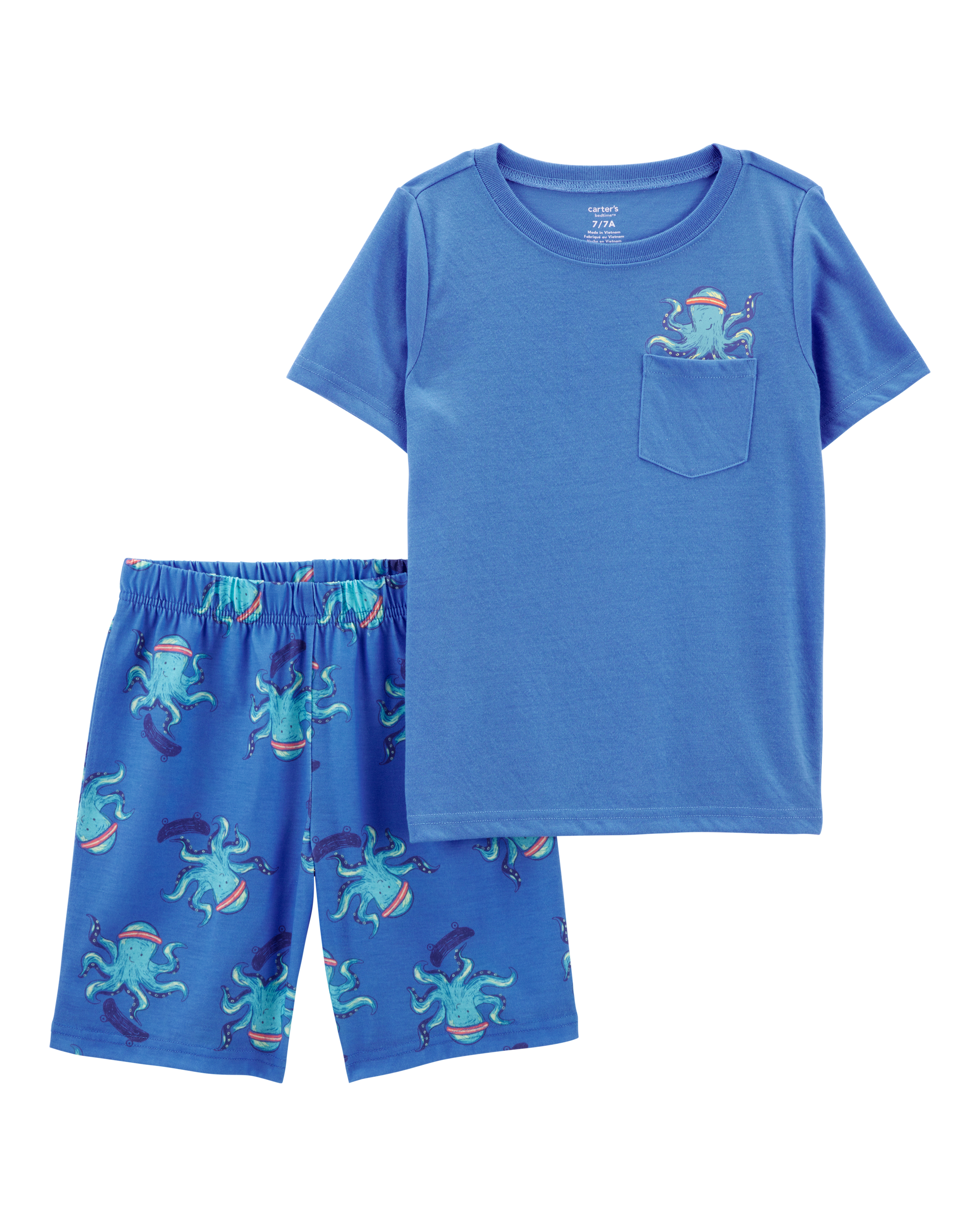 Boys 2-Piece Octopus Print Loose Fit Pajamas, image 1 of 4 slides