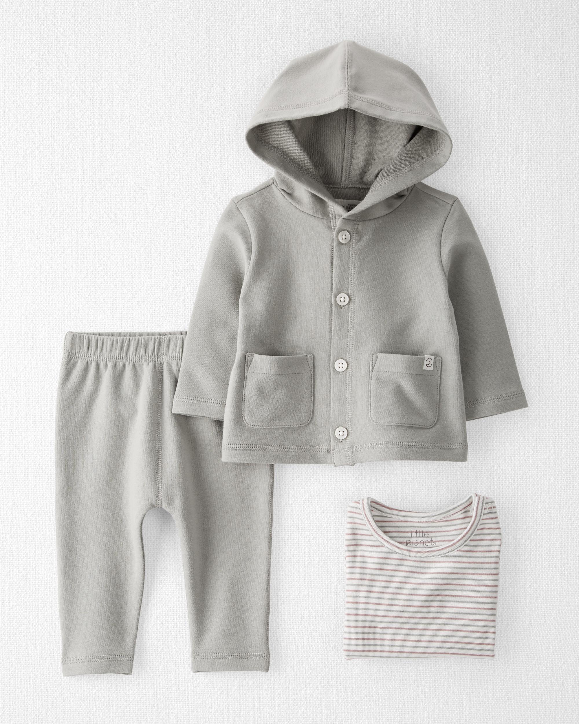 Baby Organic Cotton 3-Piece Playwear Set, image 1 of 6 slides
