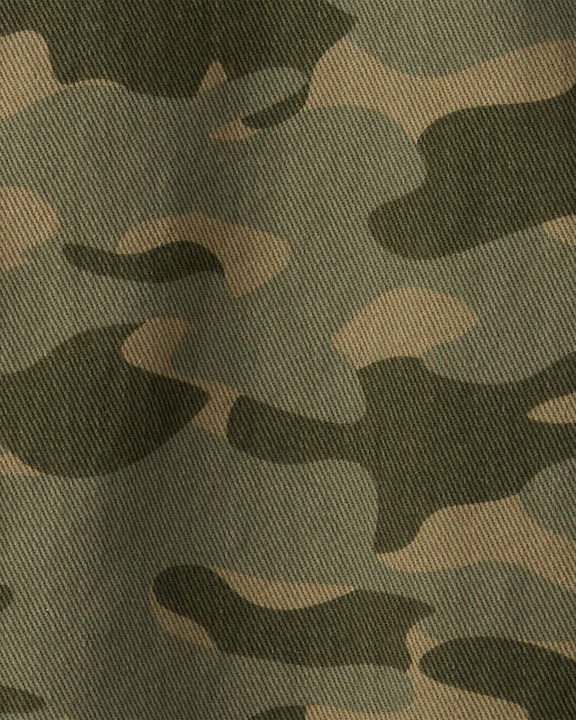Boys Camo Cotton Long-Sleeve Fashion Jacket - Green, image 2 of 3 slides