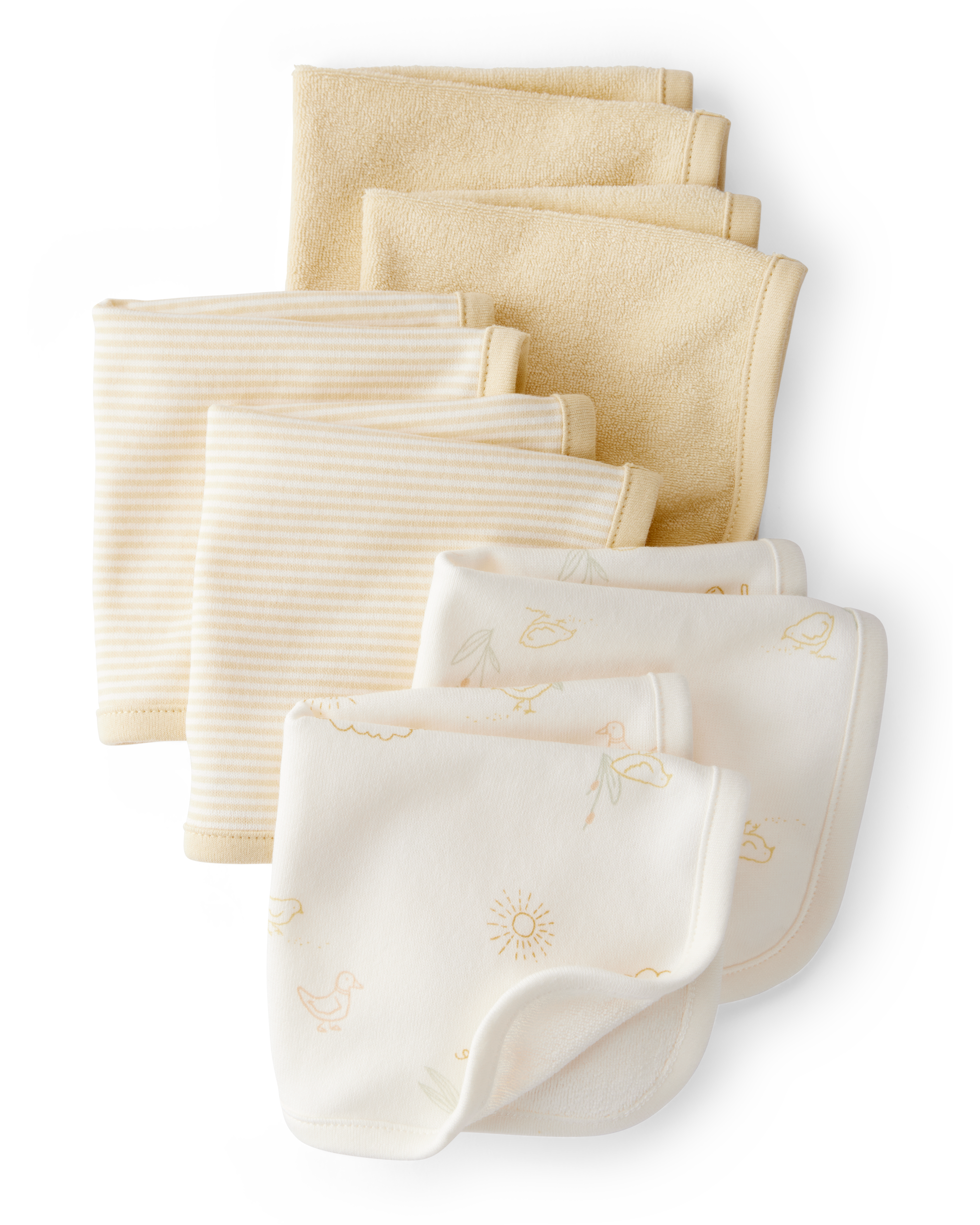Baby 6-Pack Wash Cloths - Yellow, image 1 of 2 slides
