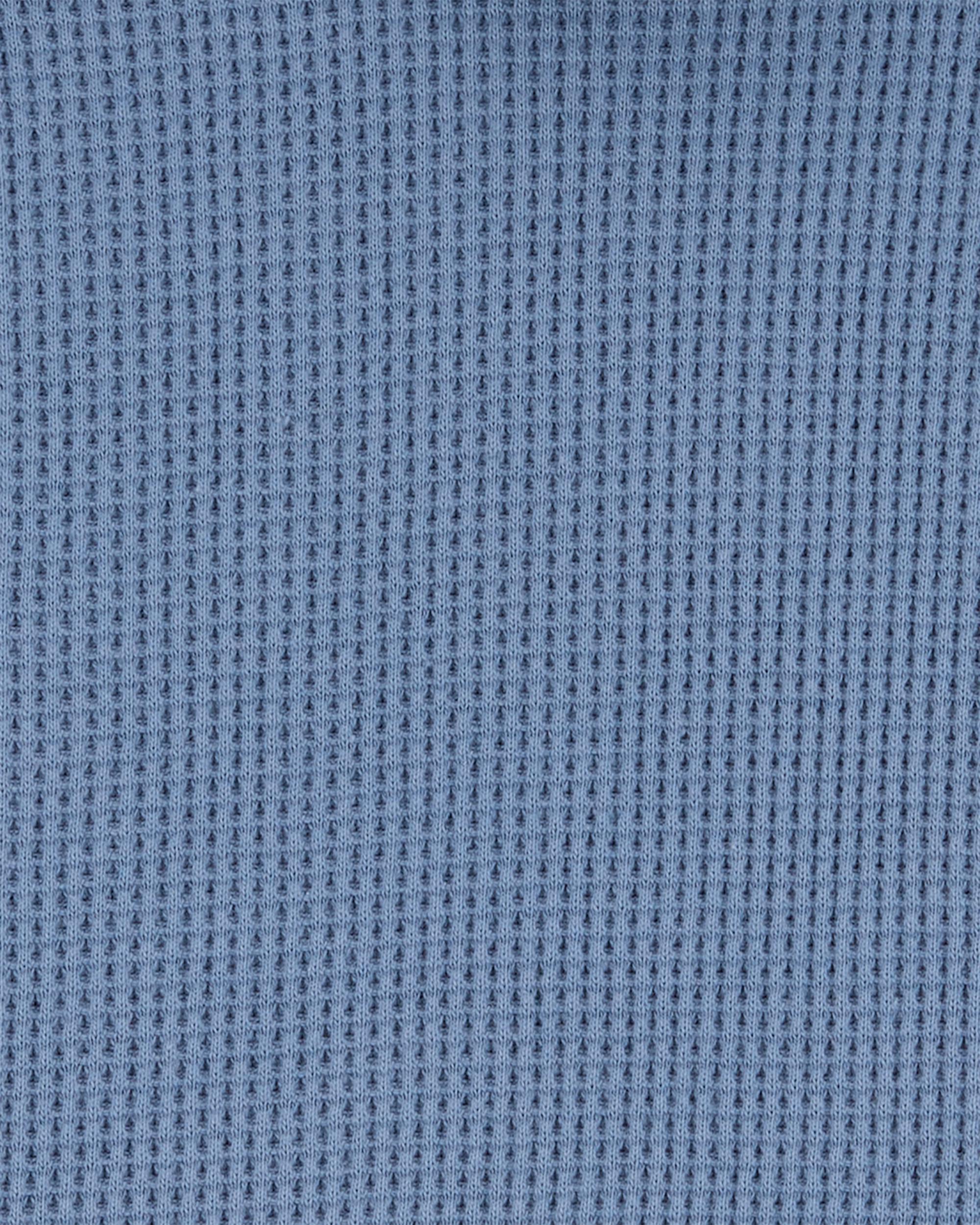 Toddler Waffle Knit Hooded Pullover - Blue, image 2 of 3 slides